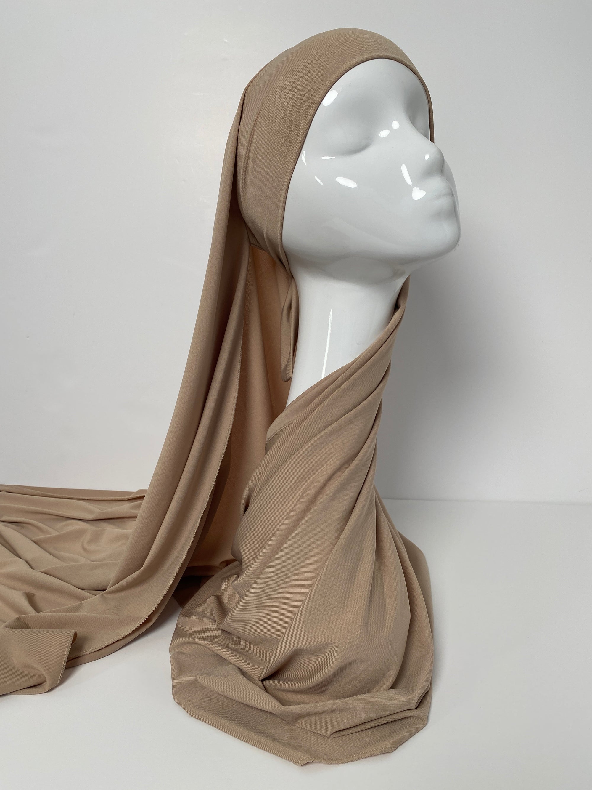 HIJAB JERSEY PREMIUM XL À NOUER CAMEL