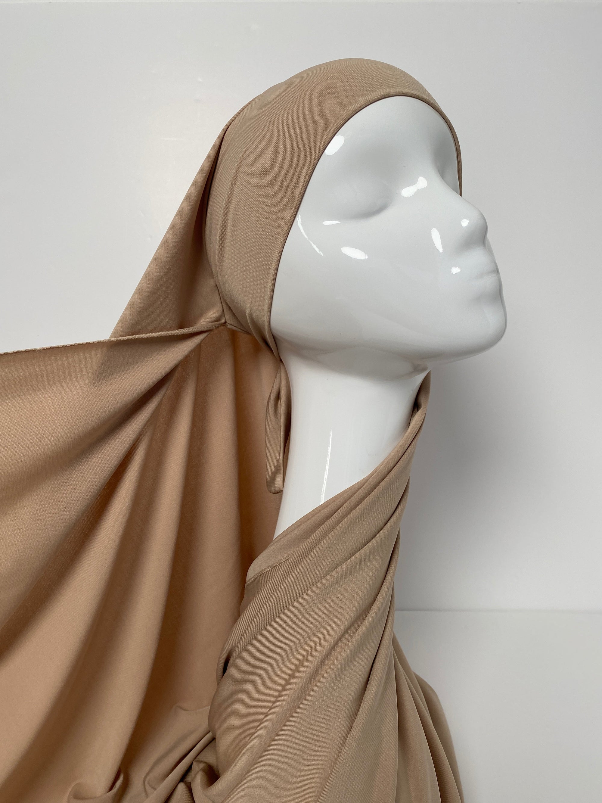 HIJAB JERSEY PREMIUM XL À NOUER CAMEL