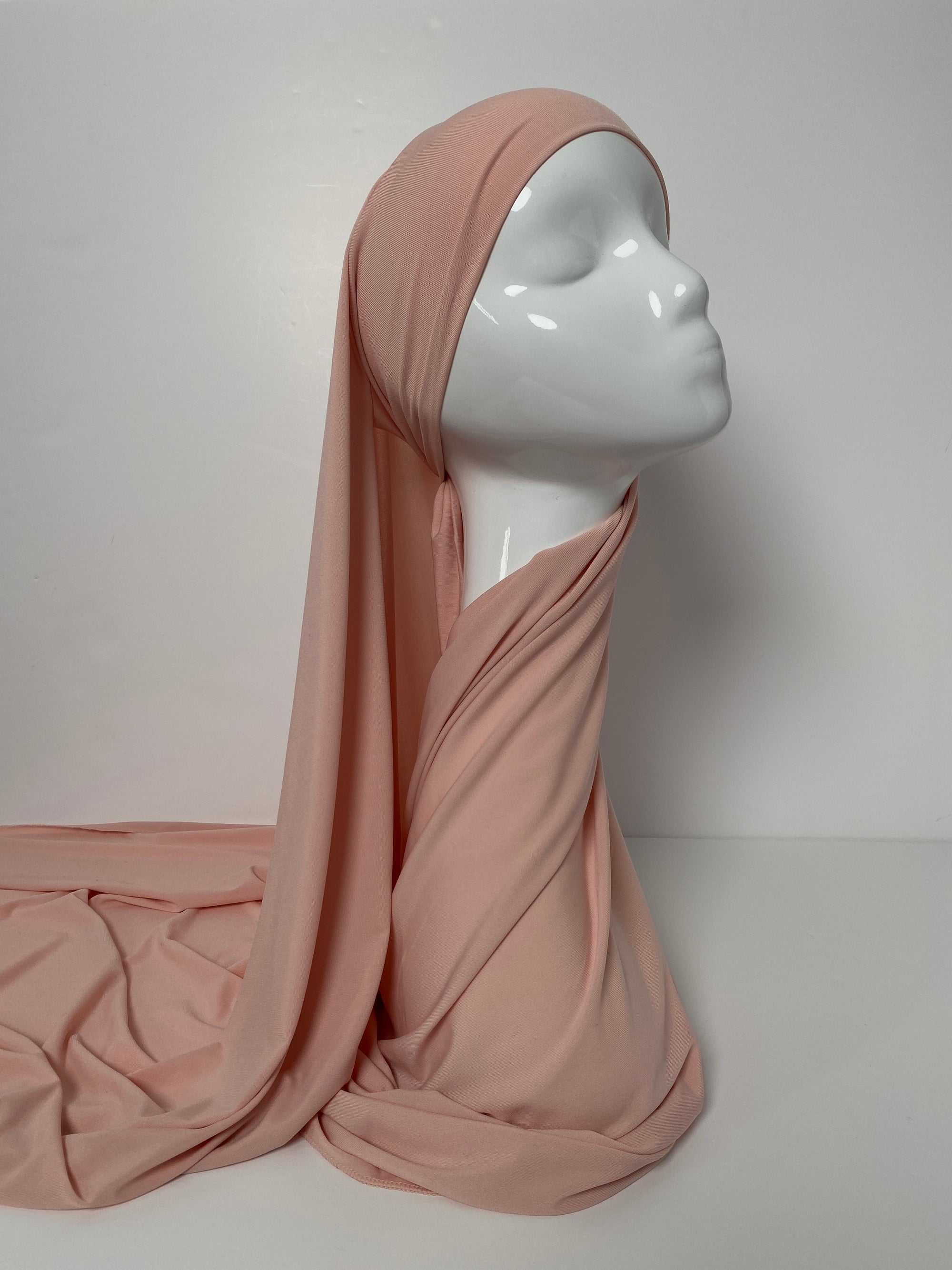 HIJAB JERSEY PREMIUM XL À NOUER ROSE PASTEL