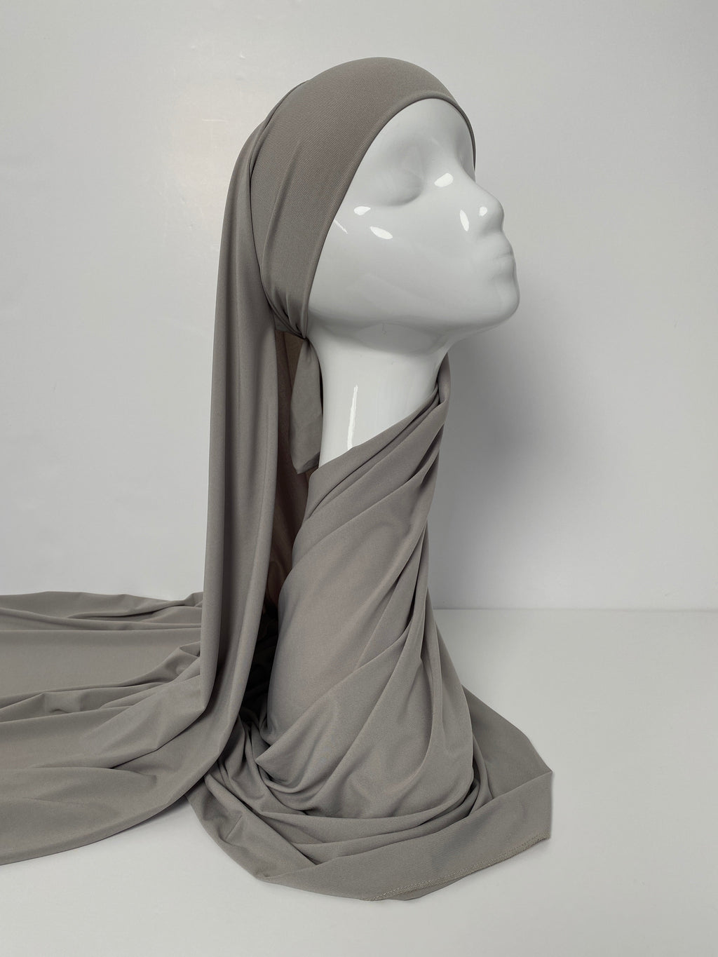 HIJAB JERSEY PREMIUM XL À NOUER GRIS