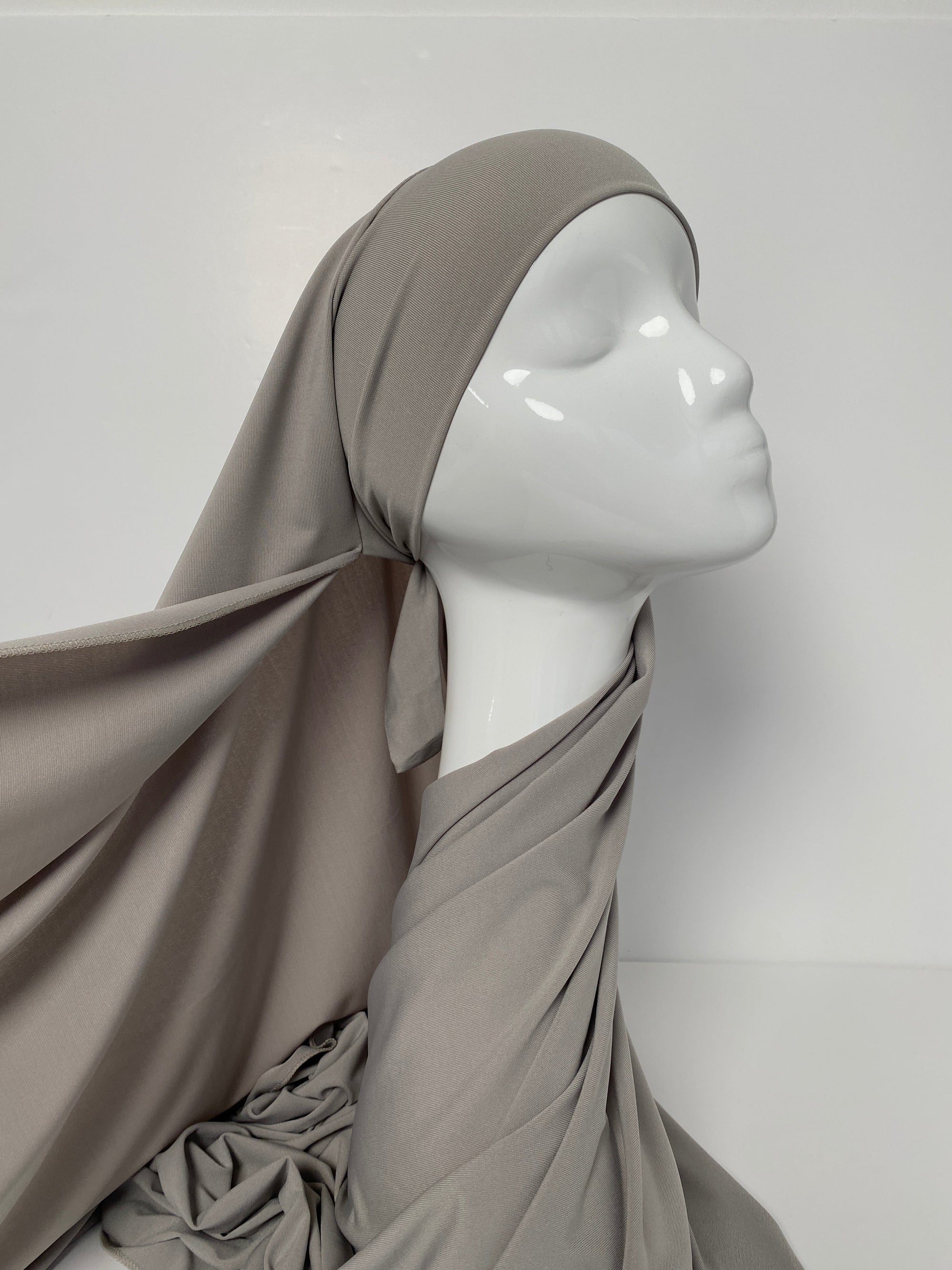 HIJAB JERSEY PREMIUM XL À NOUER GRIS