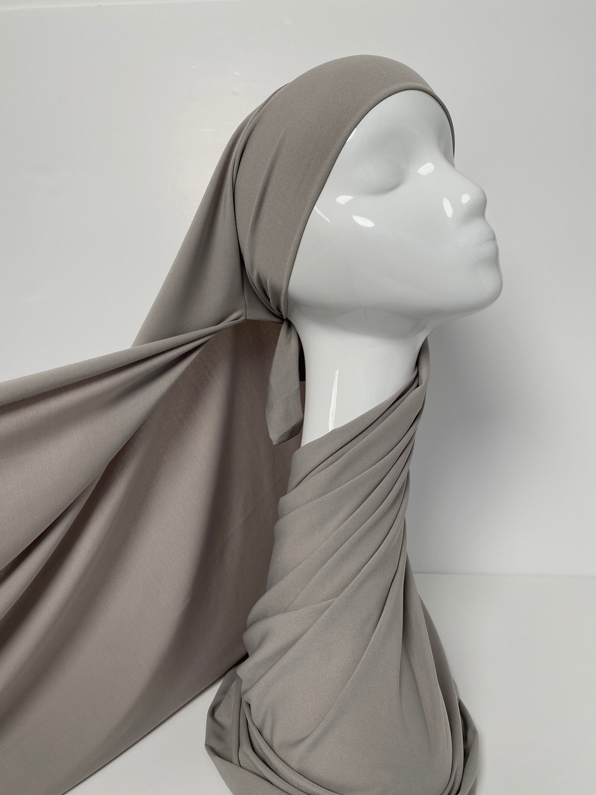 HIJAB JERSEY PREMIUM XL À NOUER GRIS
