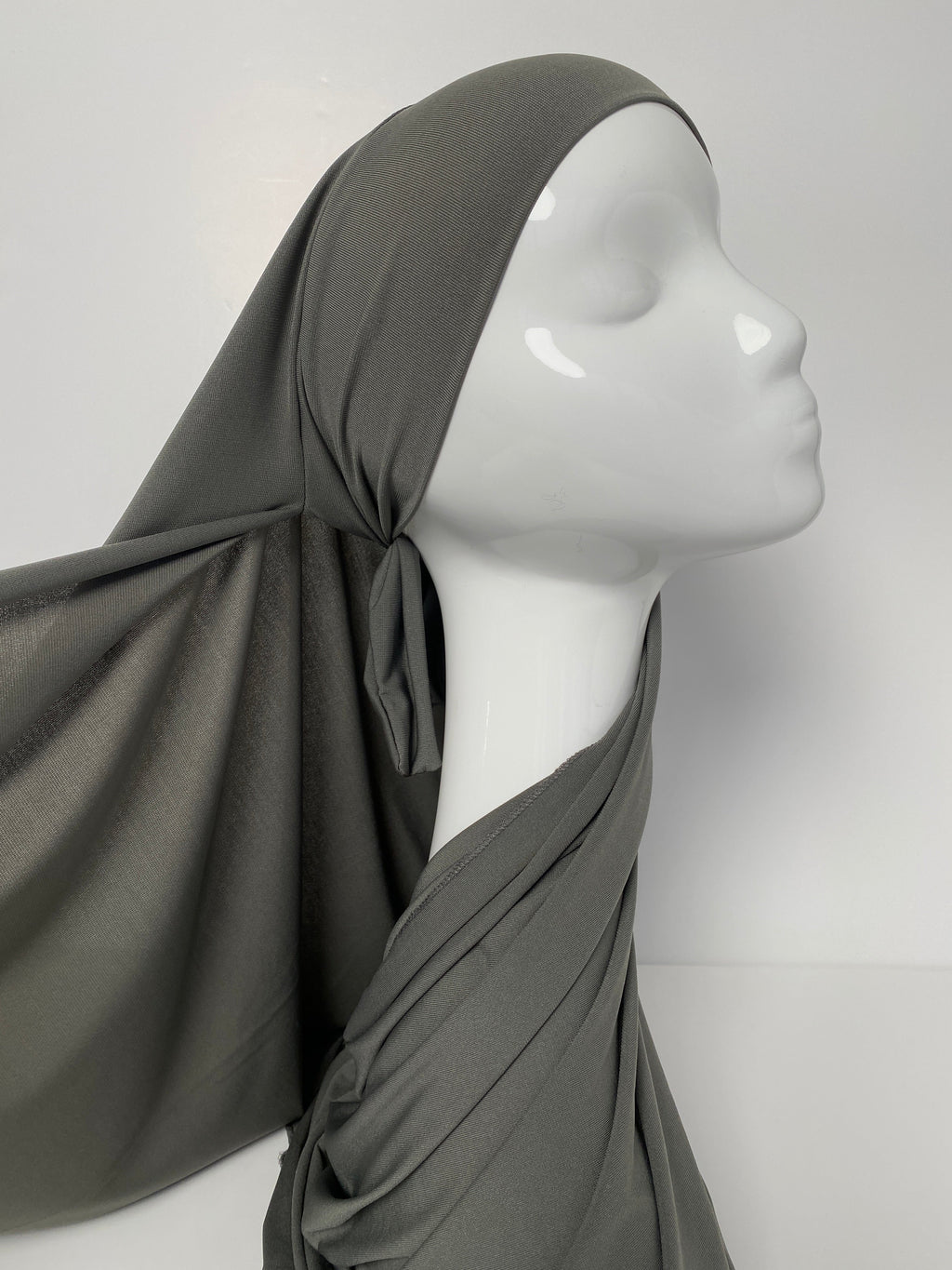 HIJAB JERSEY PREMIUM XL À NOUER GRIS FONCE