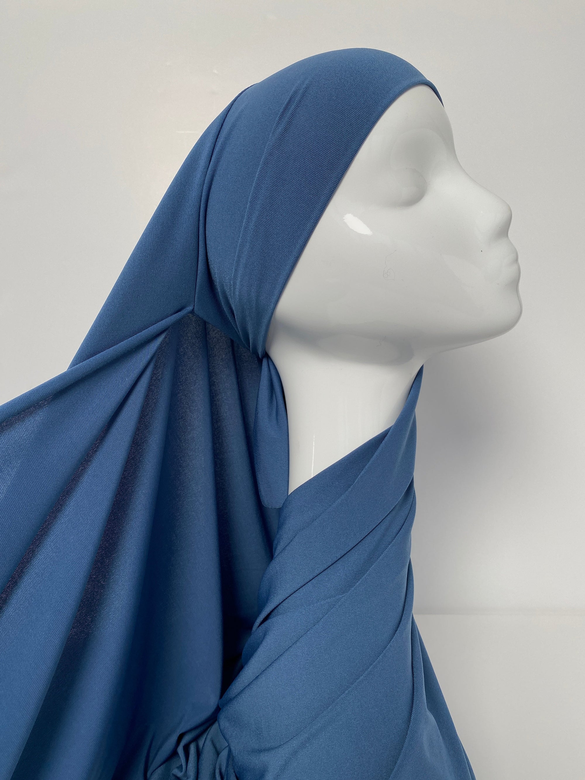 HIJAB JERSEY PREMIUM XL À NOUER BLEU