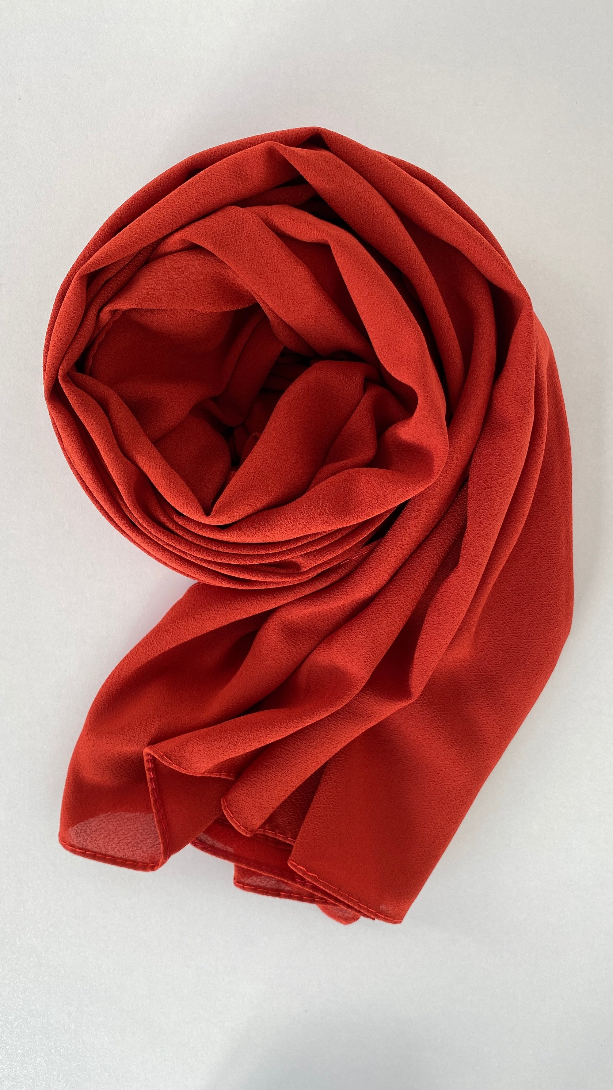 Hijab mousseline opaque brique