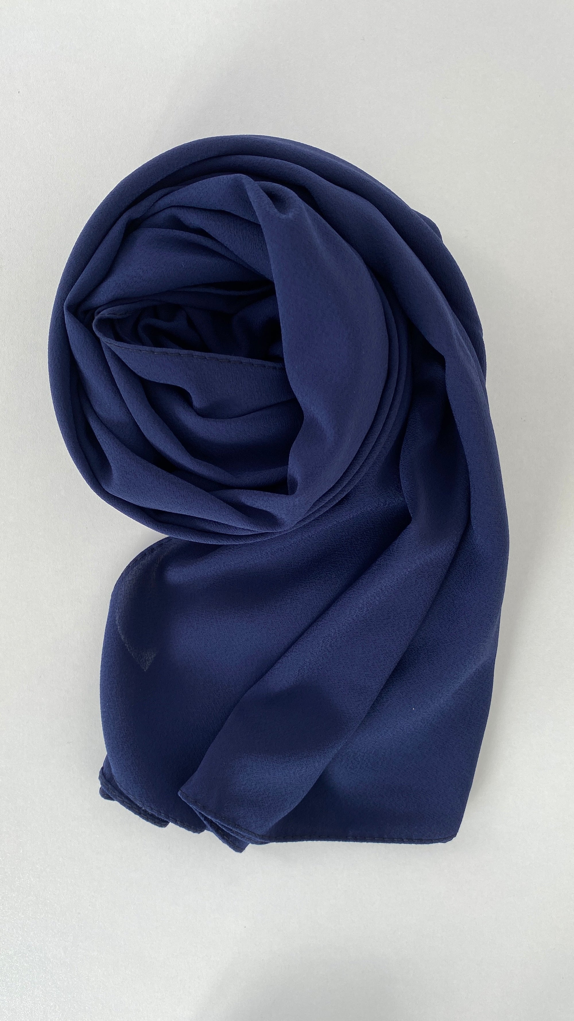 Hijab mousseline opaque marine