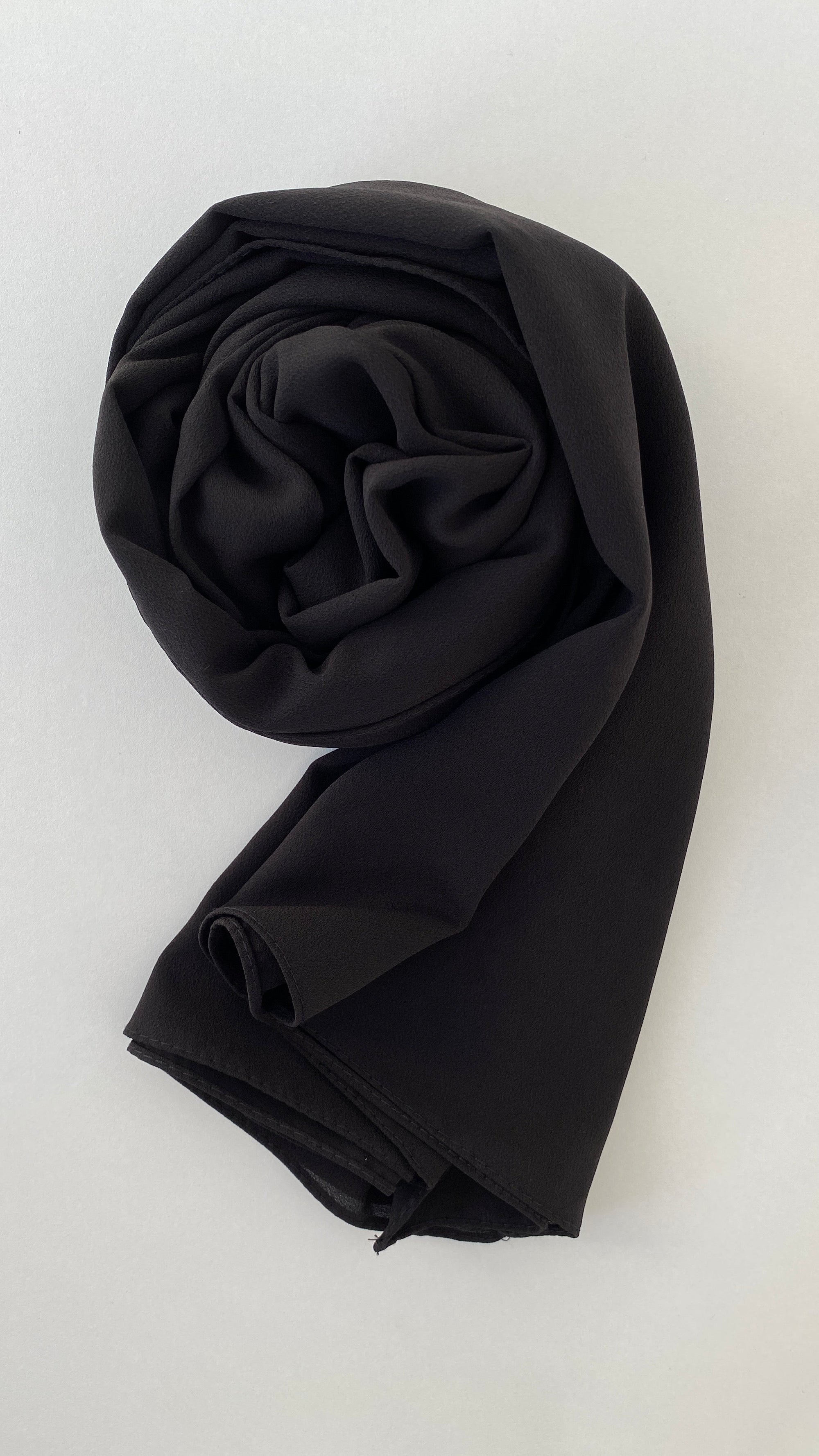 Hijab mousseline opaque noir