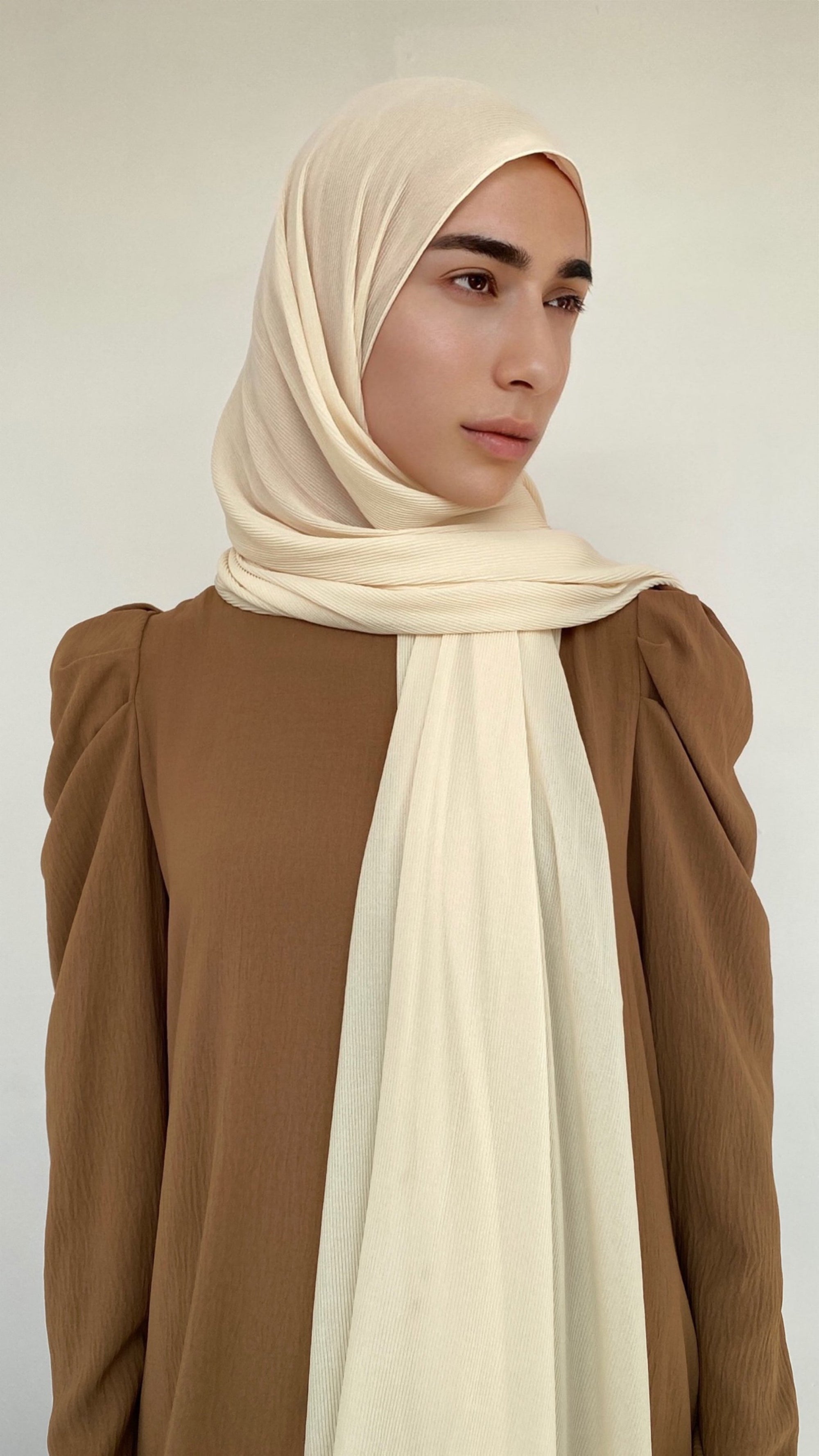 HIJAB PLISSÉ POUDRÉ
