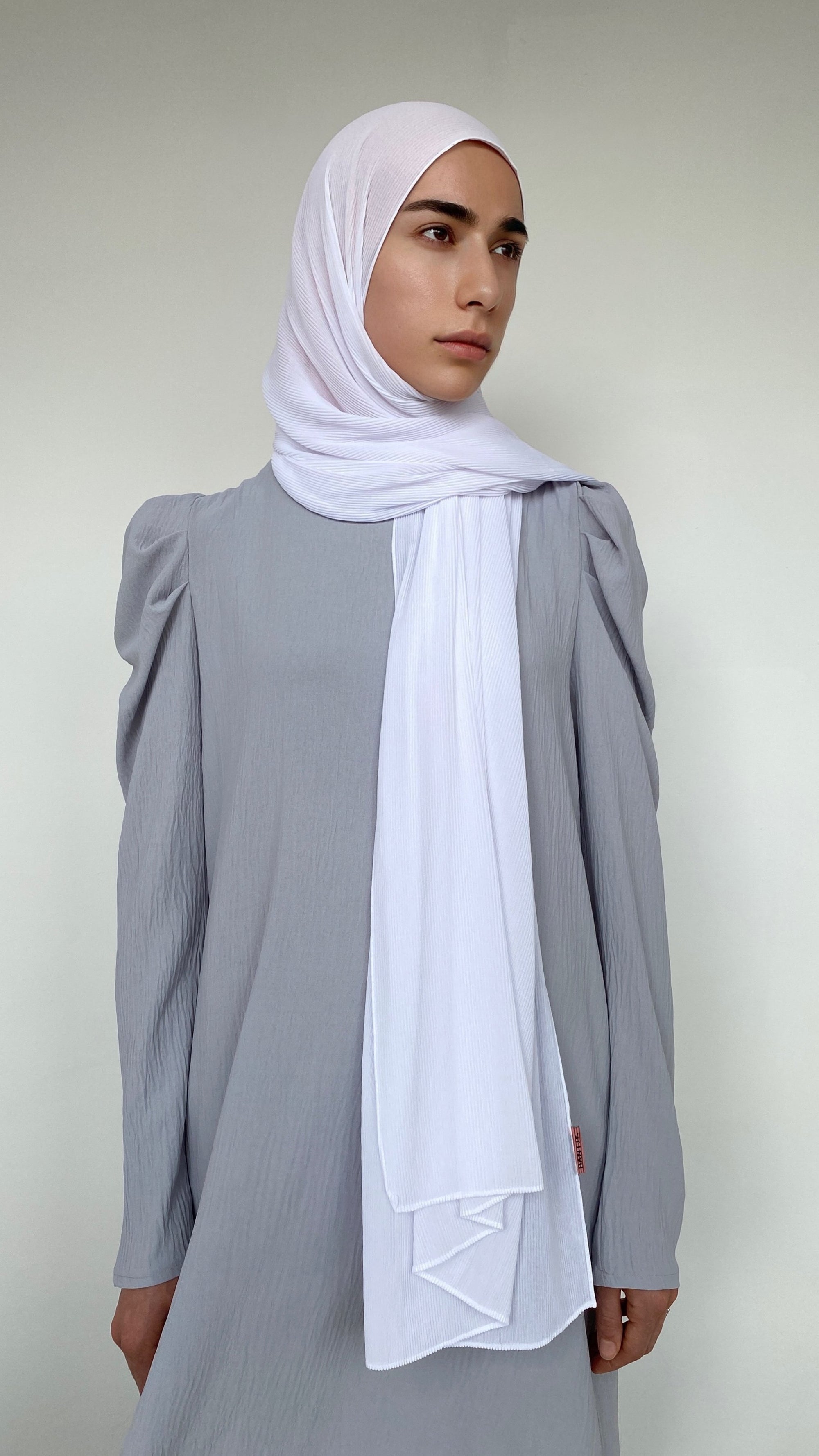 HIJAB MOUSSELINE PLISSÉ BLANC