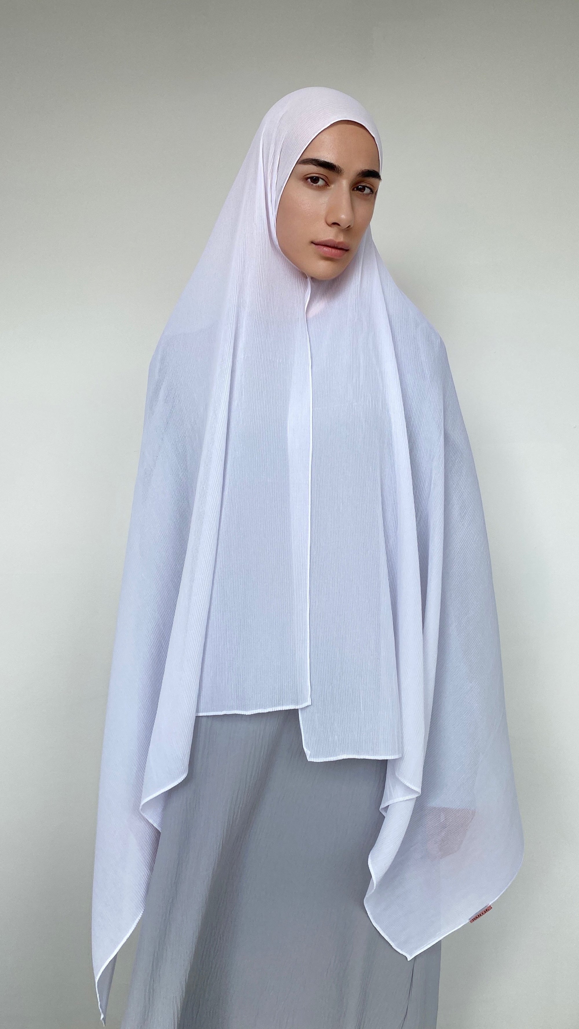 HIJAB MOUSSELINE PLISSÉ BLANC