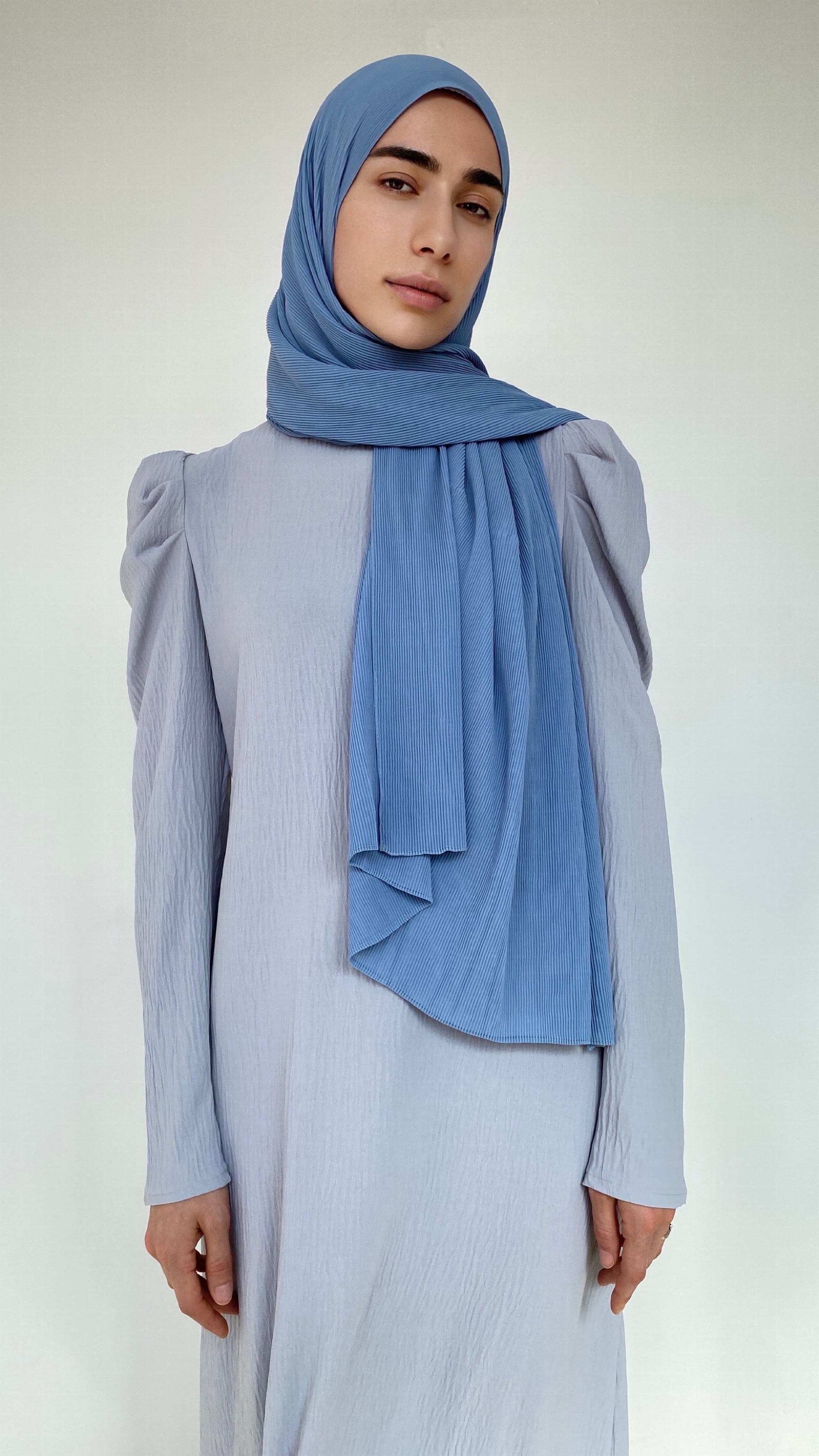 HIJAB PLISSÉ BLEU