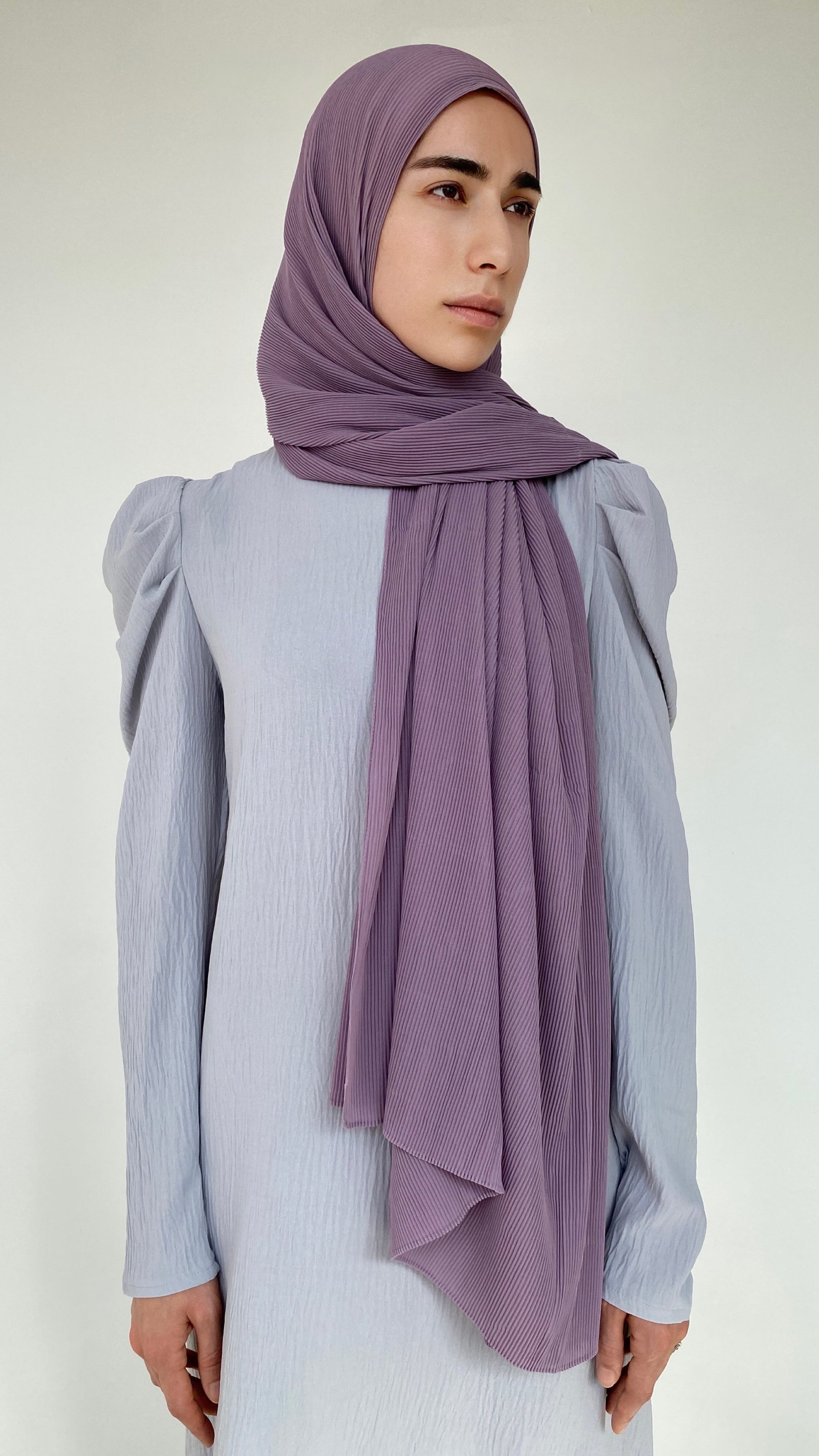 HIJAB MOUSSELINE PLISSÉ LAVANDE