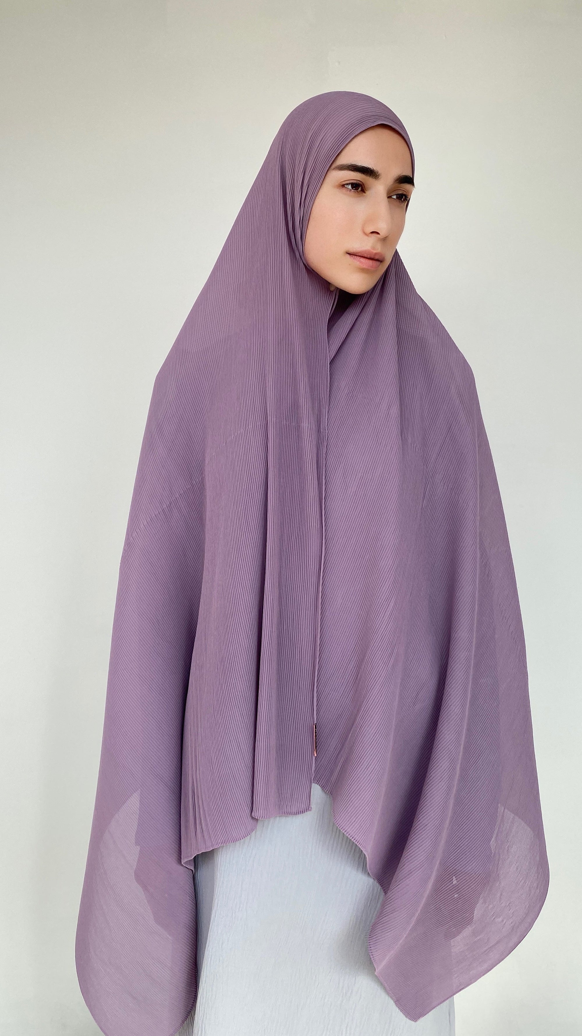 HIJAB MOUSSELINE PLISSÉ LAVANDE