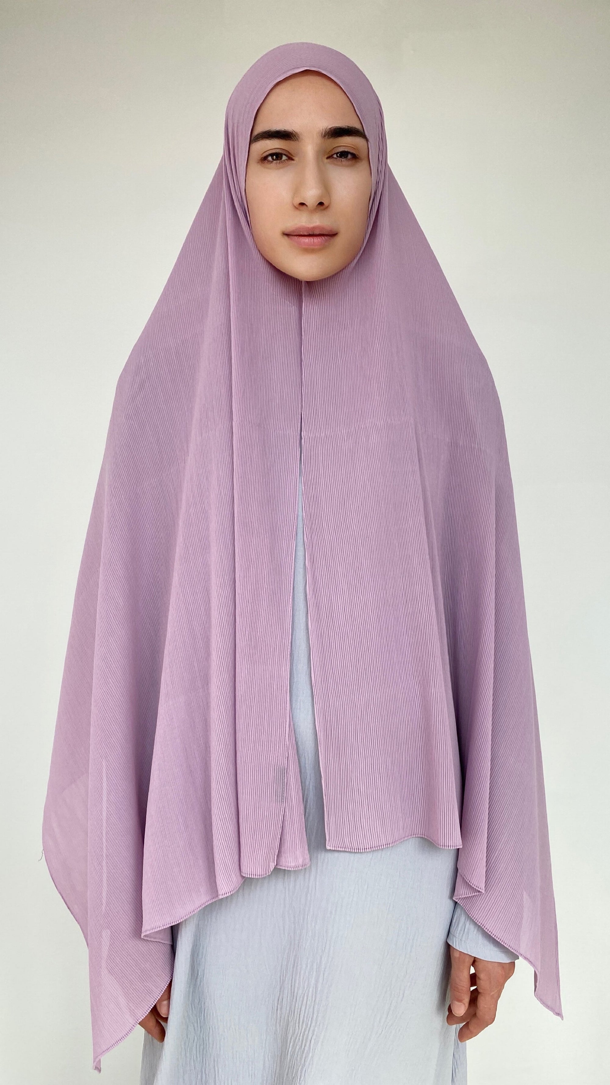 HIJAB MOUSSELINE PLISSÉ LILAS