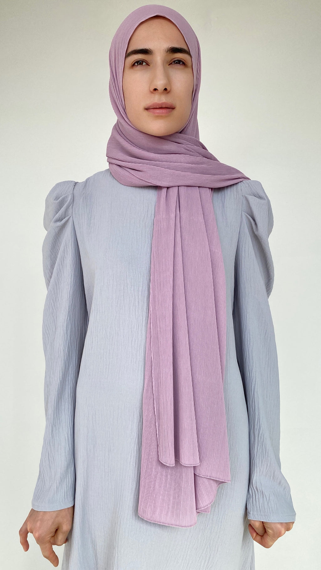HIJAB MOUSSELINE PLISSÉ LILAS