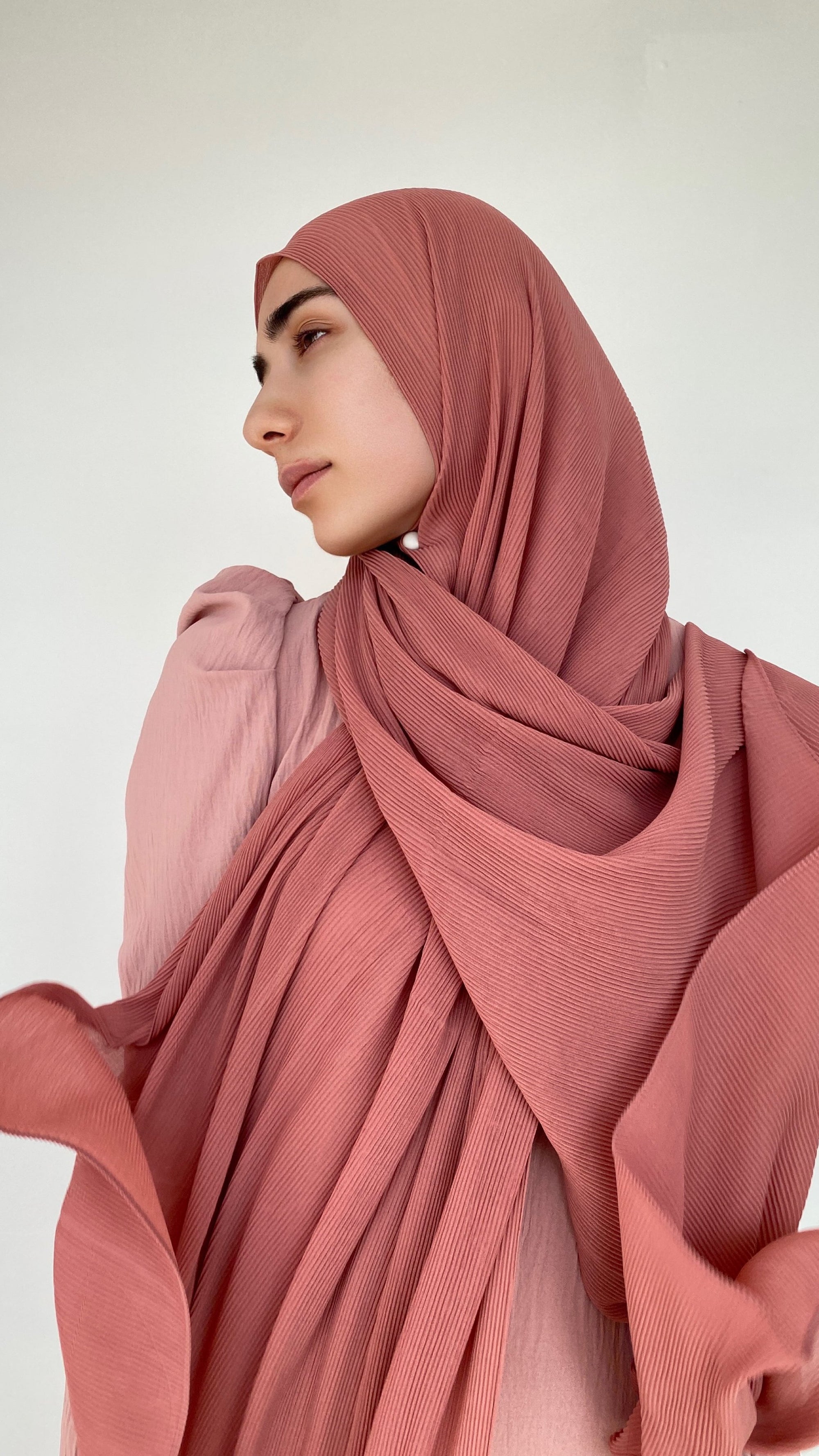 HIJAB MOUSSELINE PLISSÉ MERIGOLD