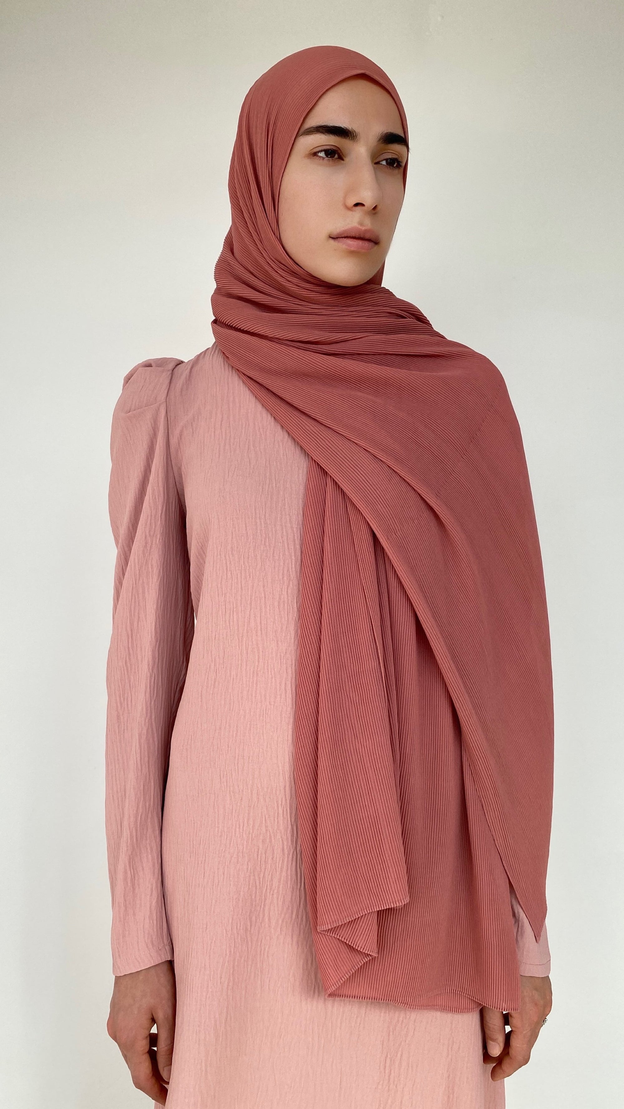 HIJAB MOUSSELINE PLISSÉ MERIGOLD