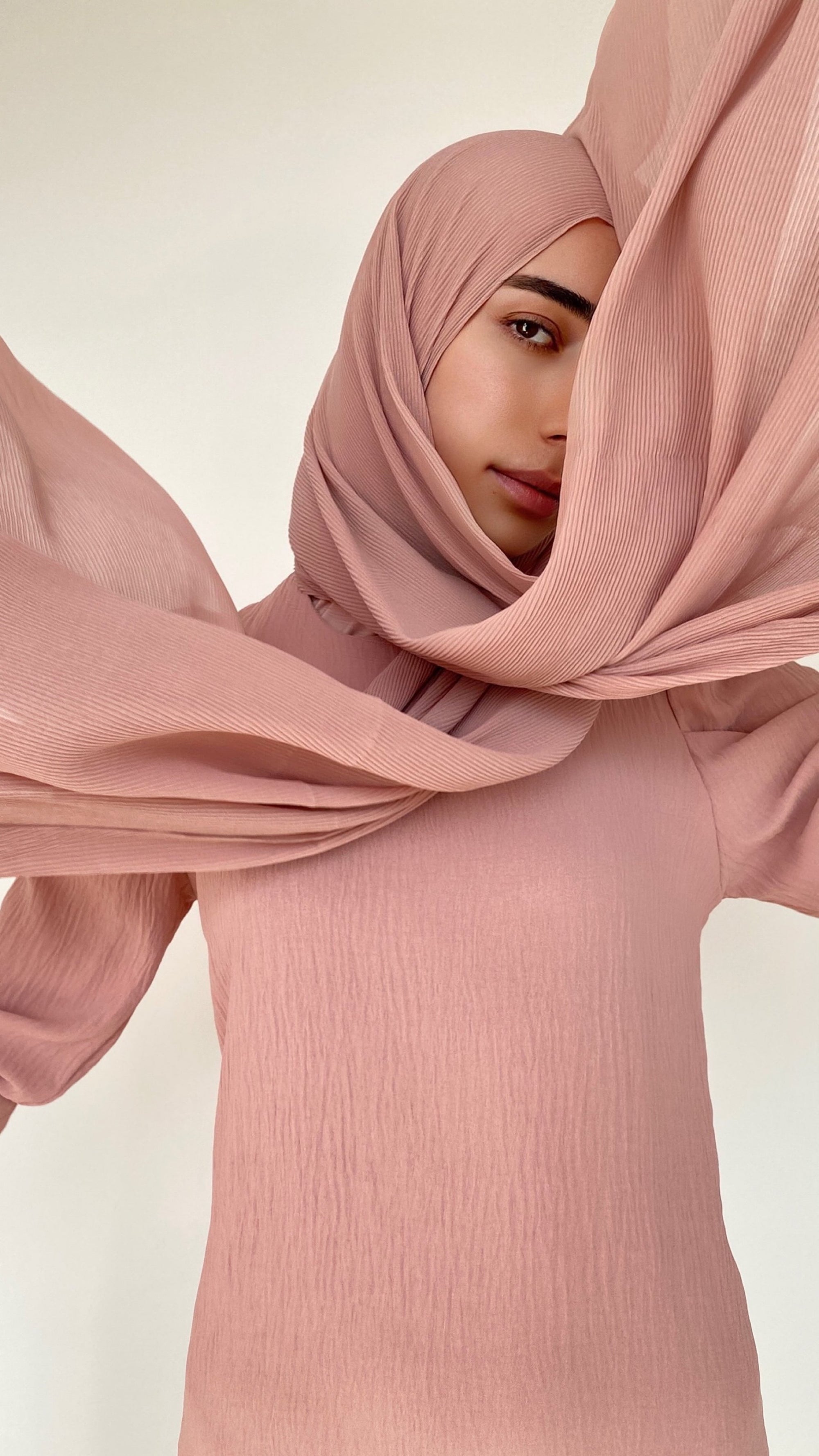 HIJAB PLISSÉ SAUMON
