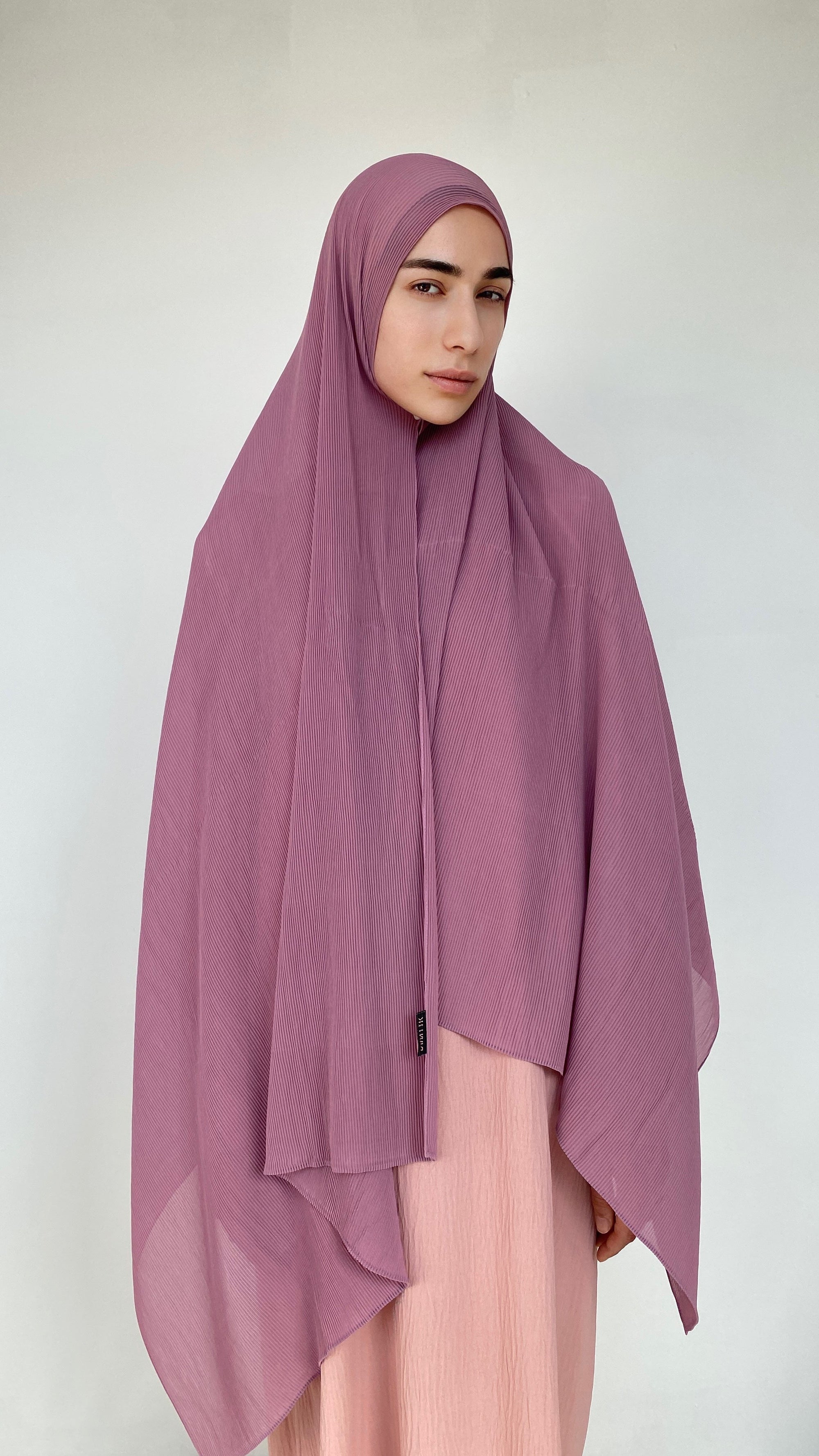 HIJAB MOUSSELINE PLISSÉ VIOLET PASTEL