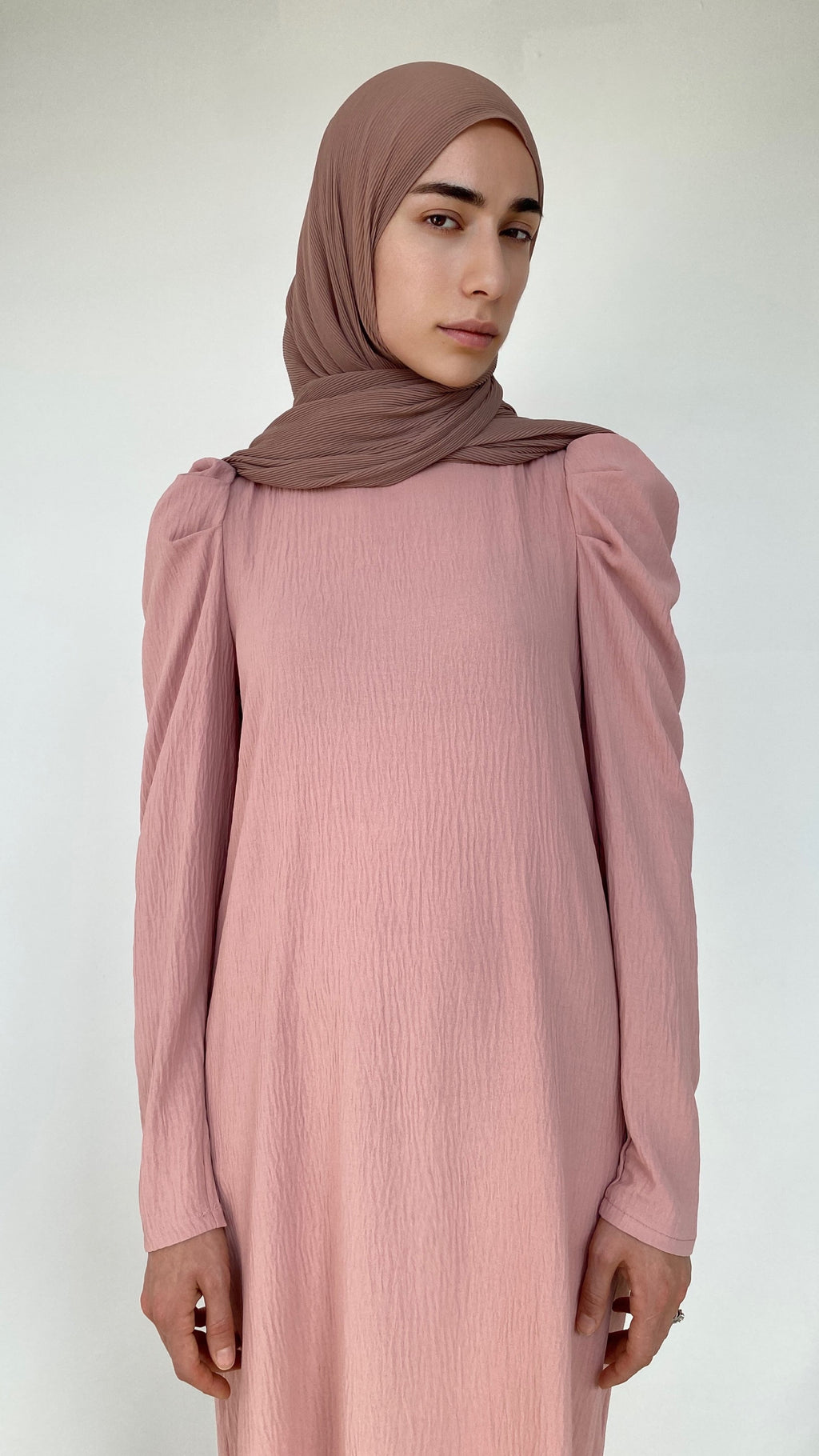 HIJAB MOUSSELINE PLISSÉ ROSE NUDE