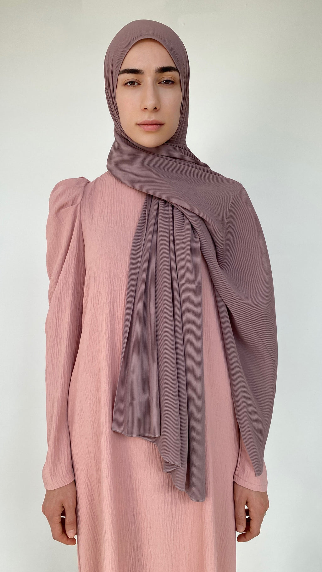 HIJAB MOUSSELINE PLISSÉ PELÛRE D'OIGNON