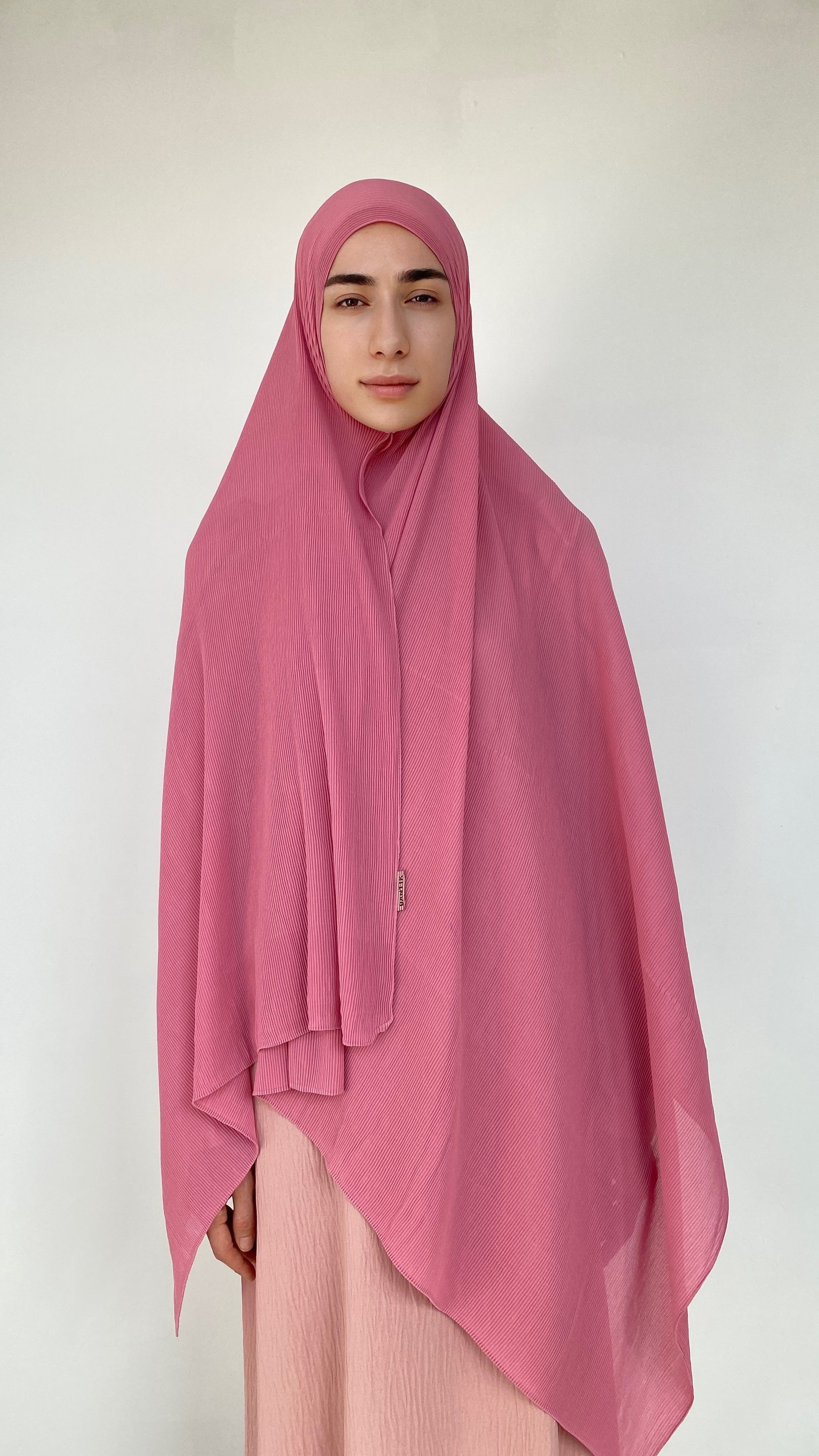 HIJAB MOUSSELINE PLISSÉ VIEUX ROSE