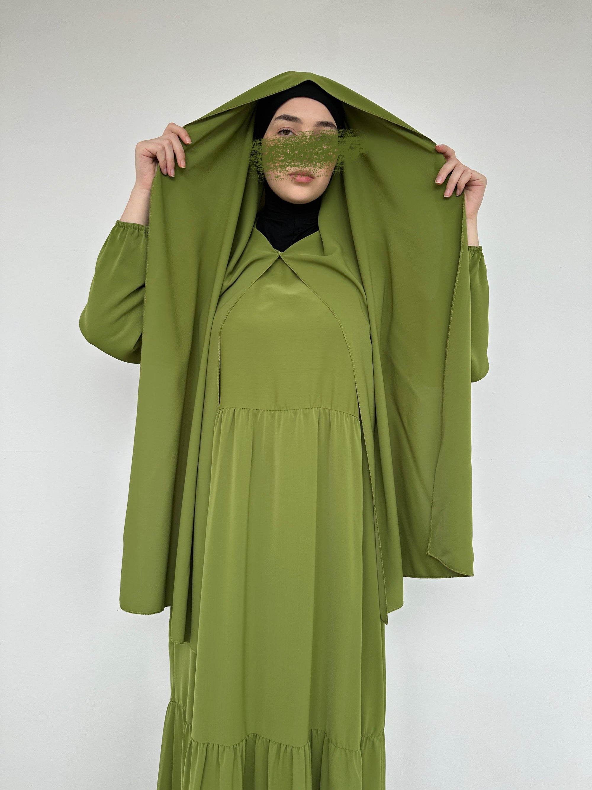 ABAYA SEMA HIJAB INTÉGRÉ OLIVE