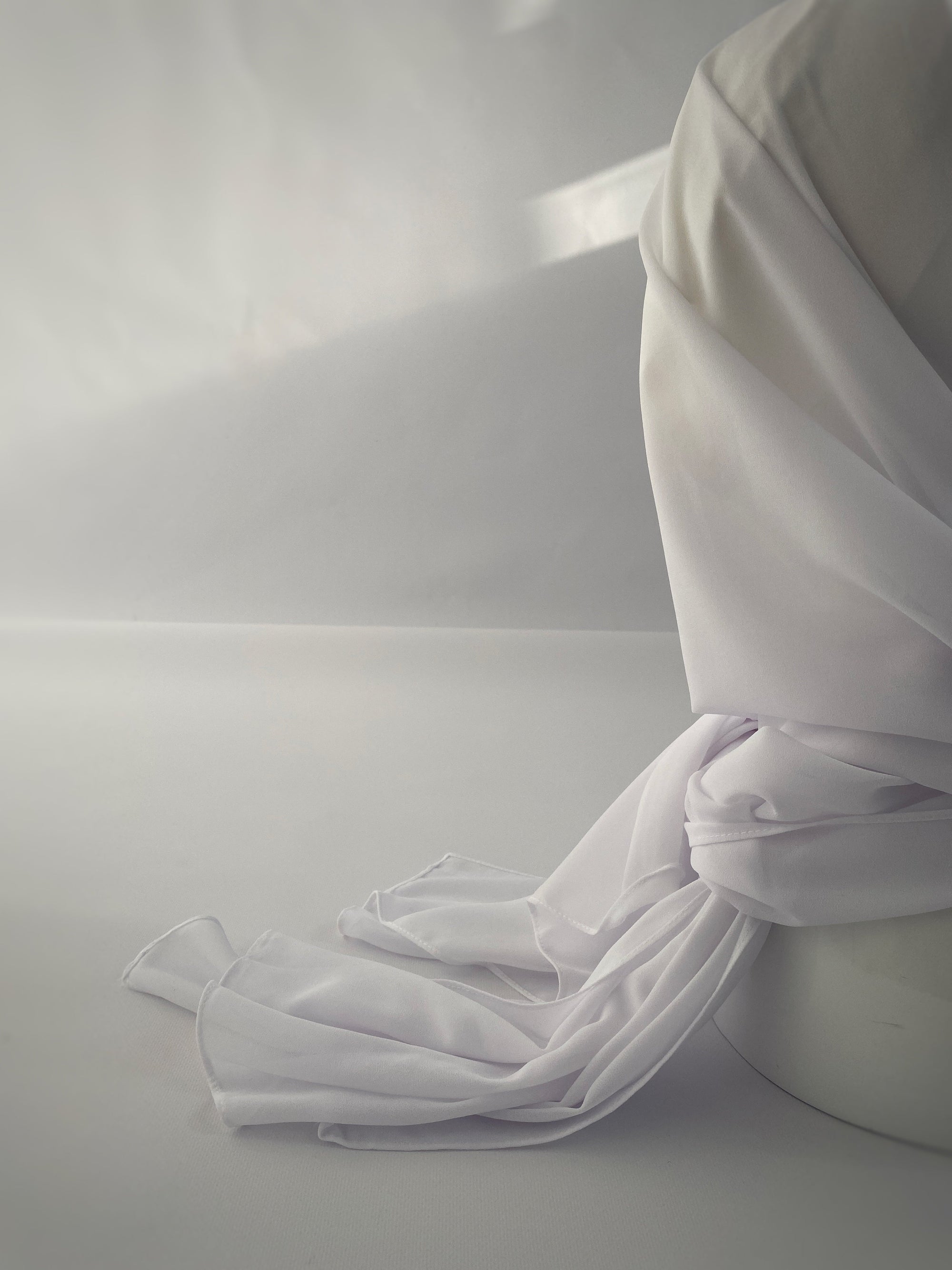 HIJAB MOUSSELINE BLANC