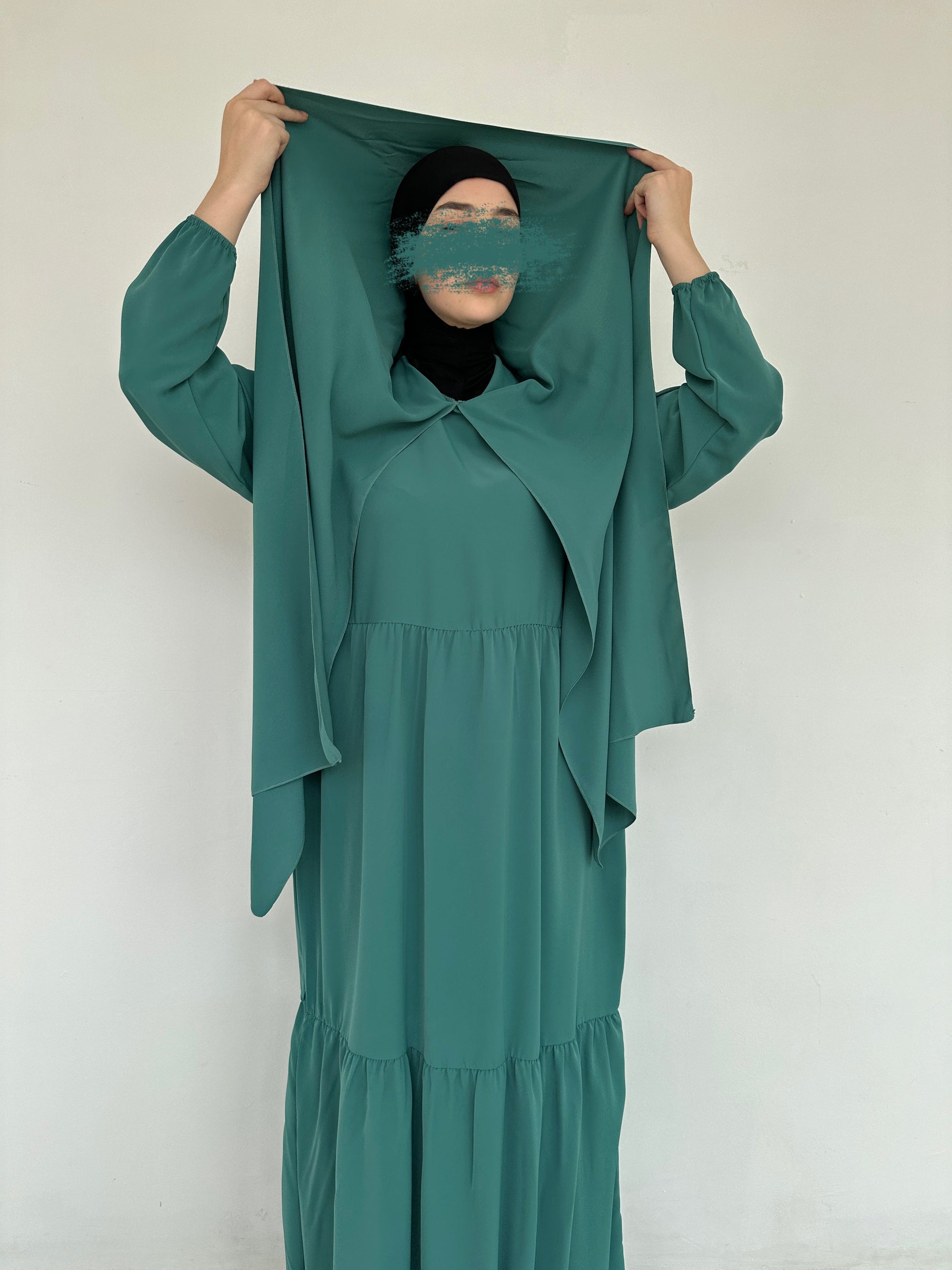 ABAYA SEMA HIJAB INTÉGRÉ TURQUOISE