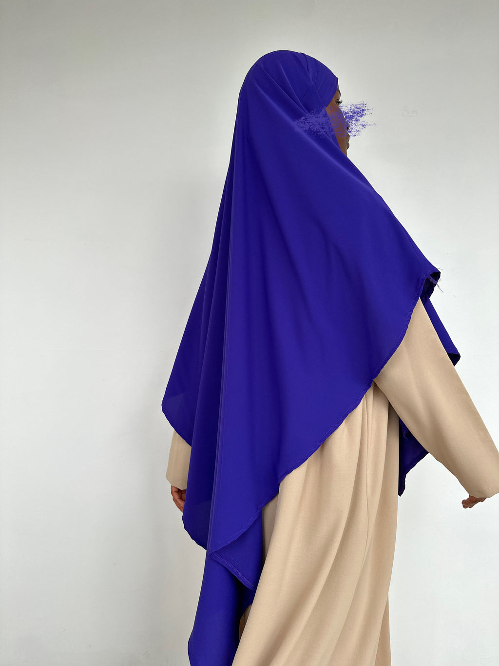 KHIMAR SOIE DE MÈDINE AUBERGINE