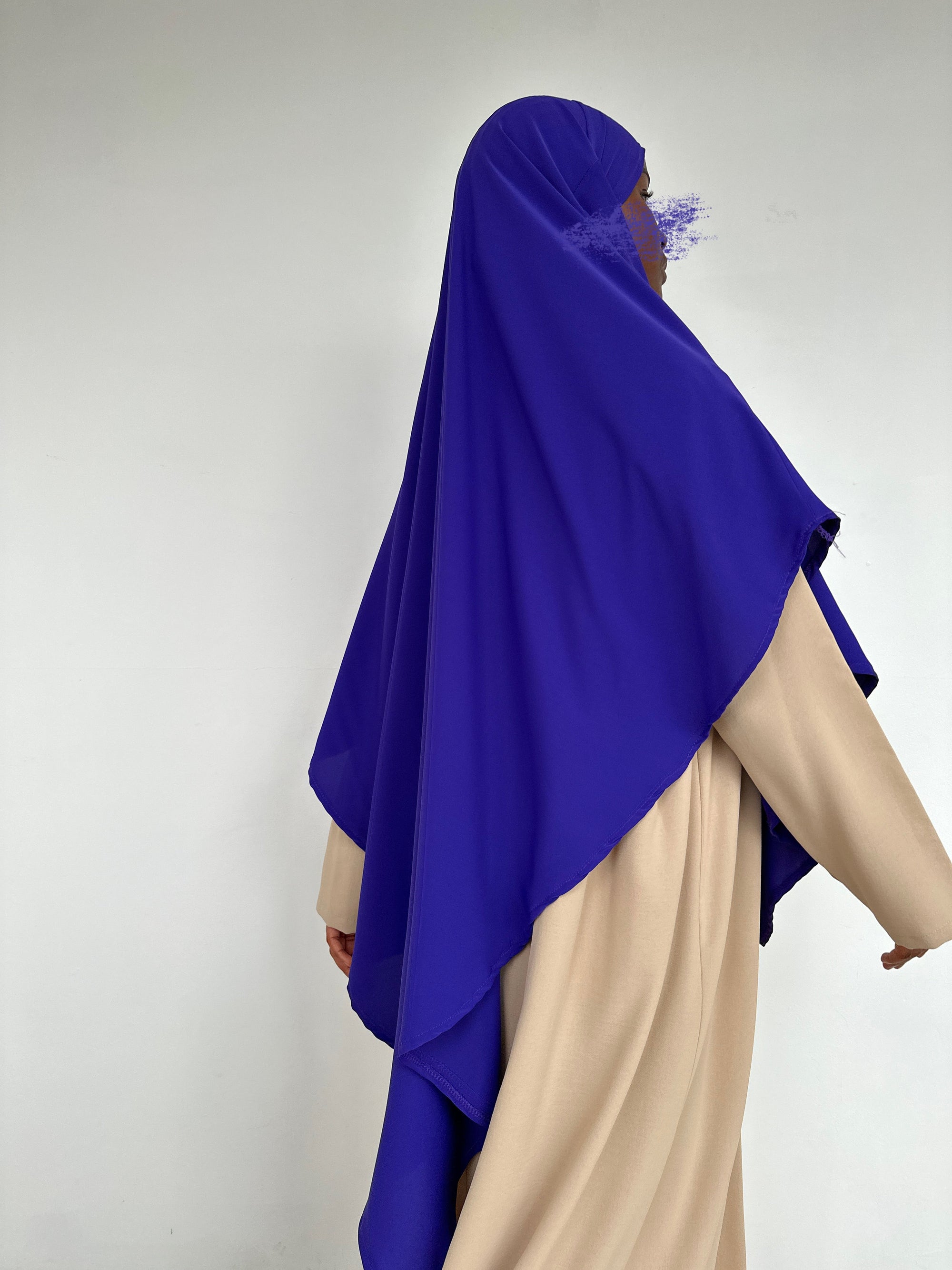 KHIMAR SOIE DE MÈDINE AUBERGINE