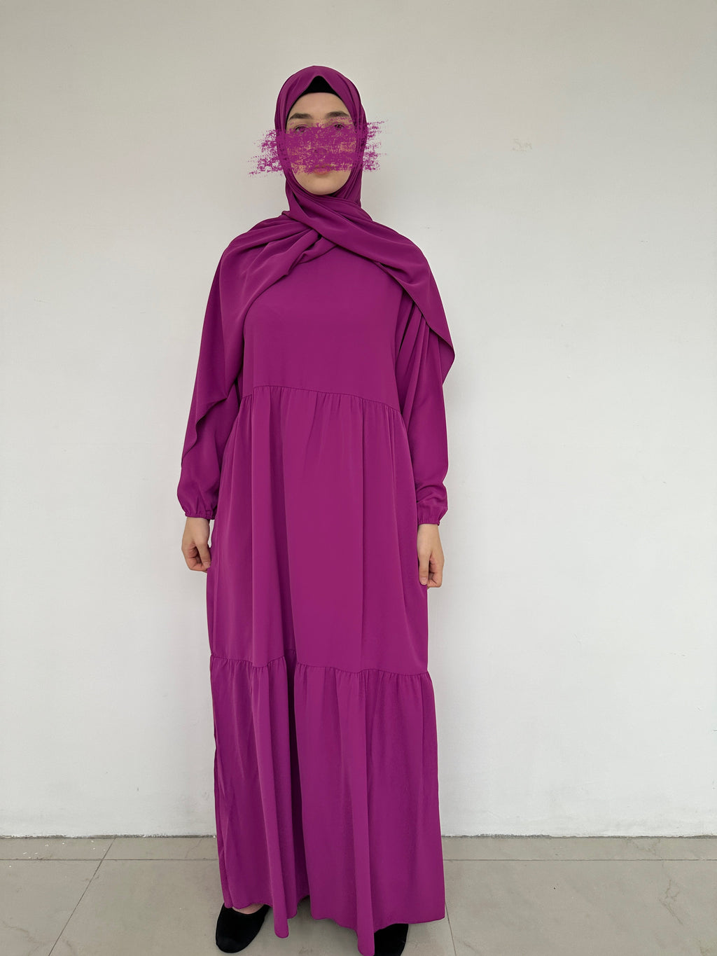 ABAYA SEMA HIJAB INTÉGRÉ FUCHSIA
