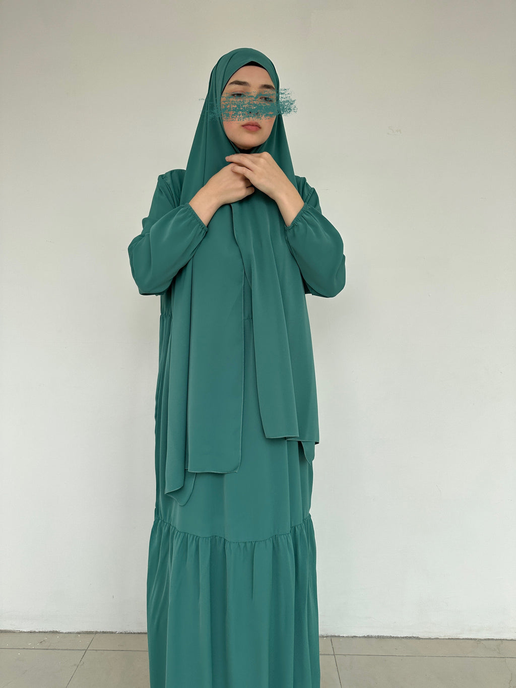 ABAYA SEMA HIJAB INTÉGRÉ TURQUOISE