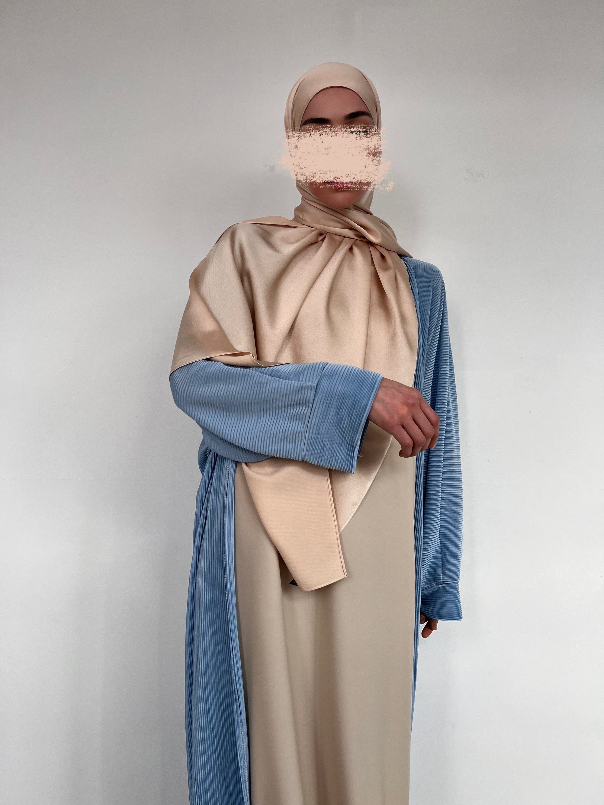 KIMONO PLISSÉ BLEU CIEL