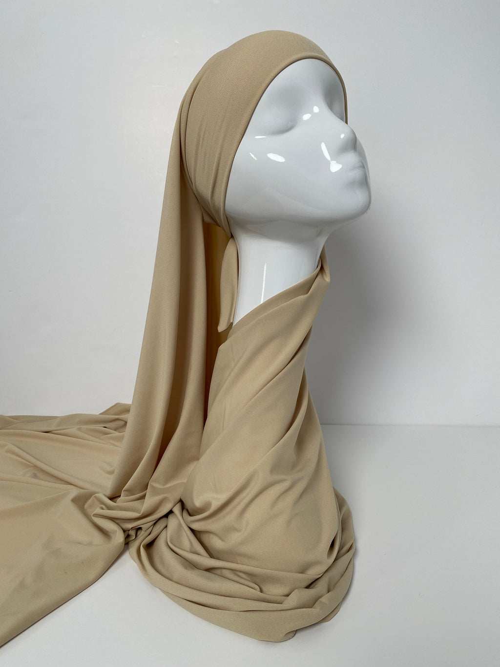 HIJAB JERSEY PREMIUM XL À NOUER BEIGE