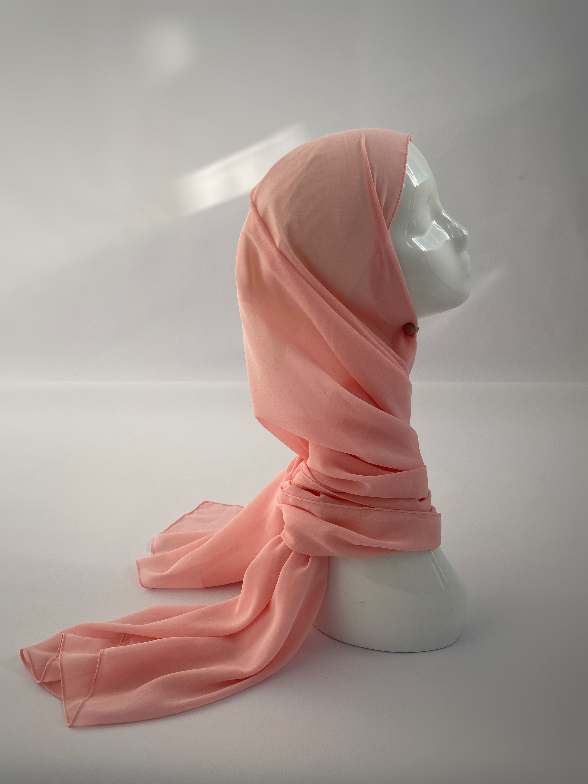 HIJAB MOUSSELINE ROSE PÊCHE