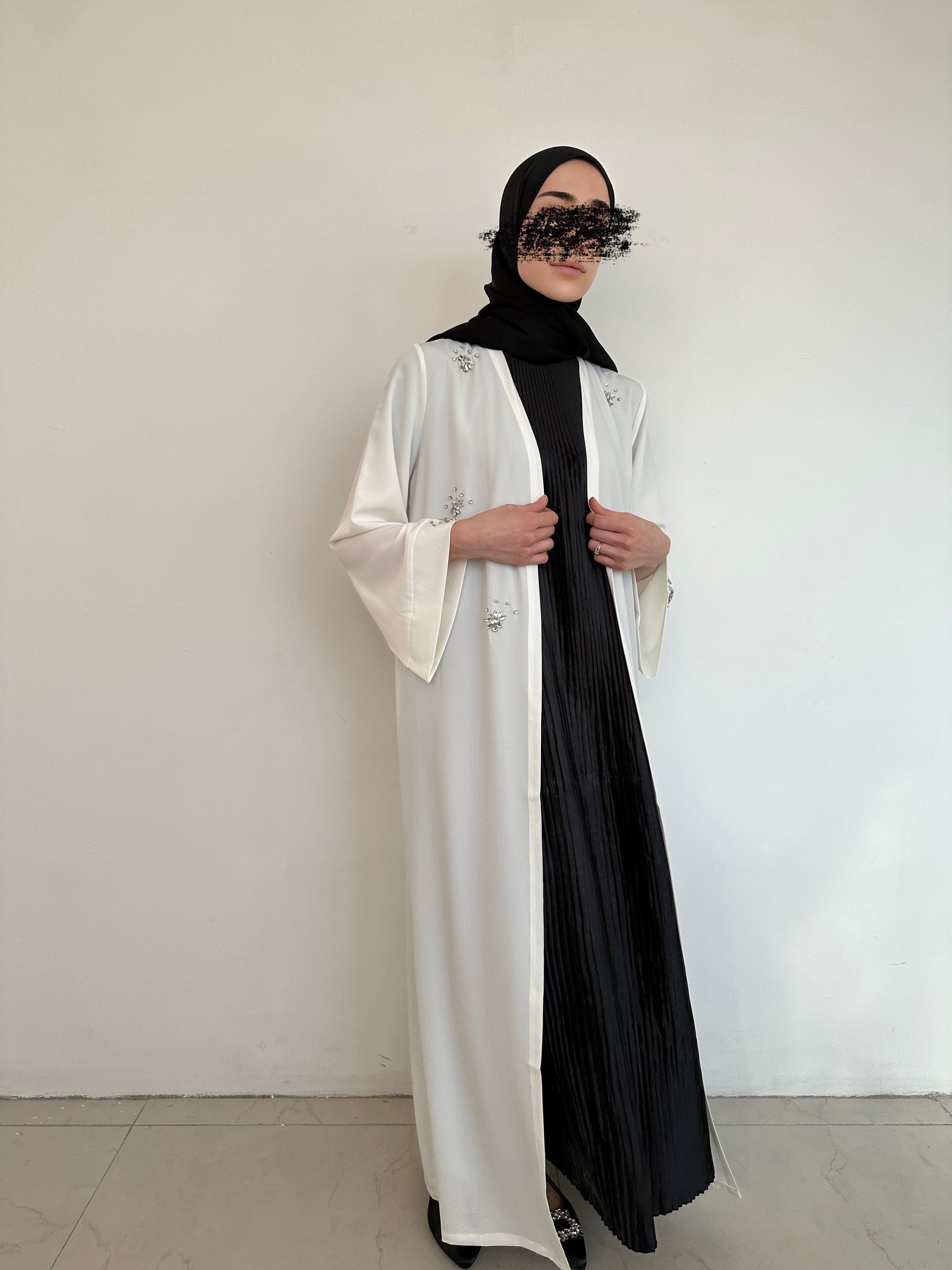 KIMONO DE SOIRÉE BLANC CASSÉ