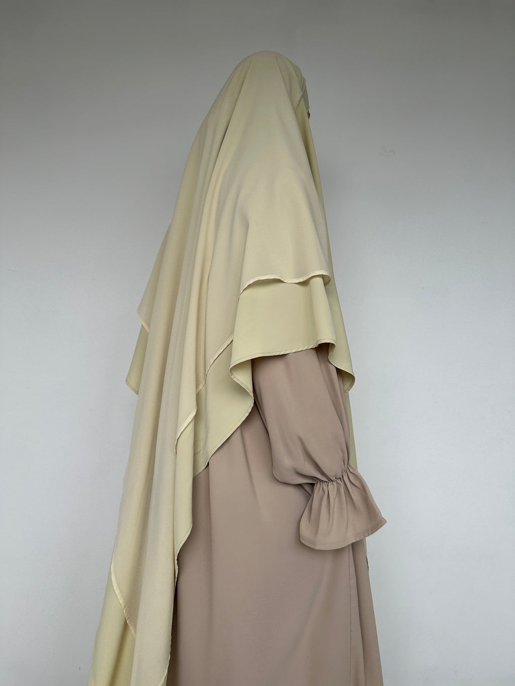 KHIMAR BI-MATIÈRE BEIGE