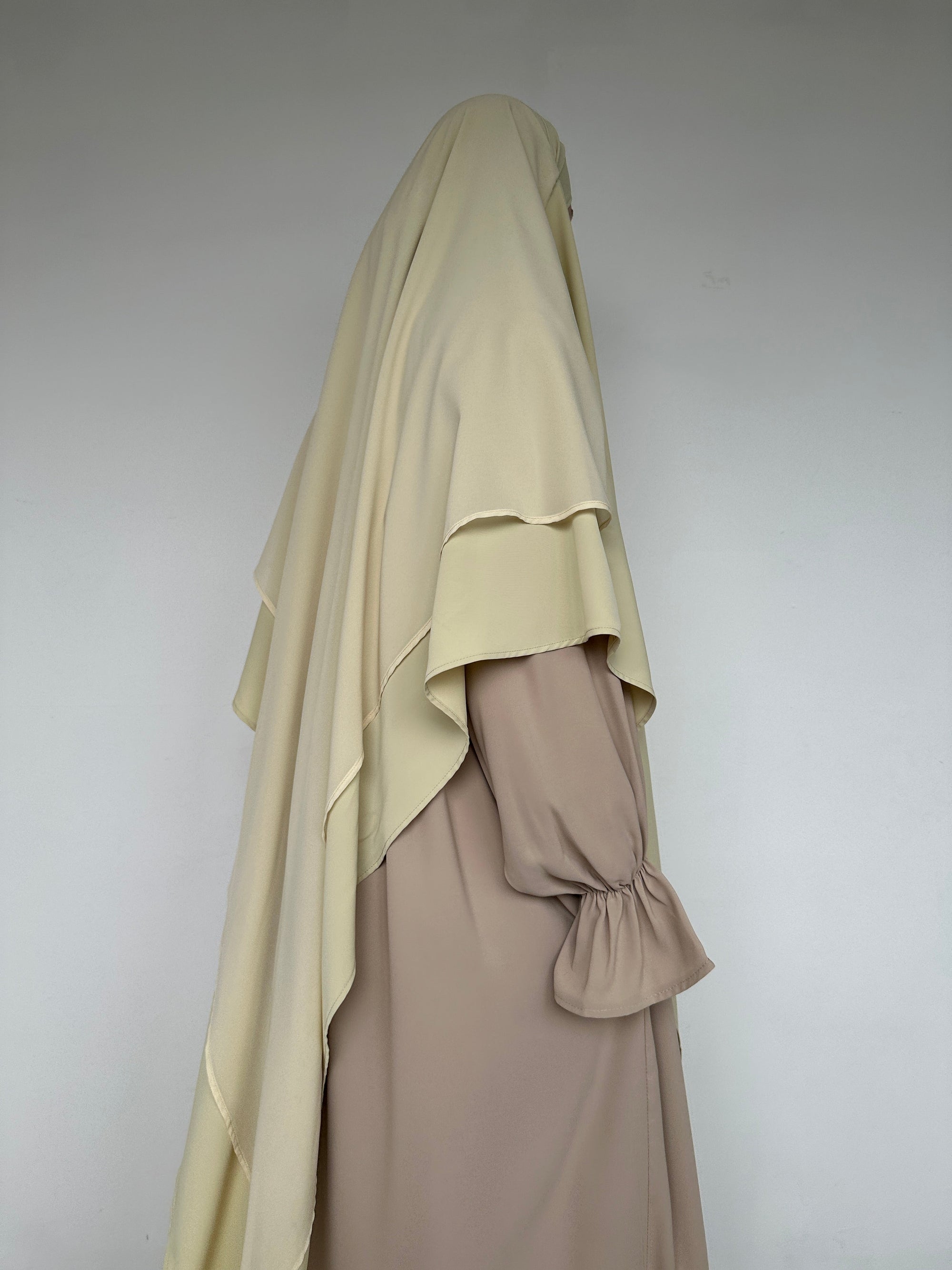 KHIMAR BI-MATIÈRE BEIGE