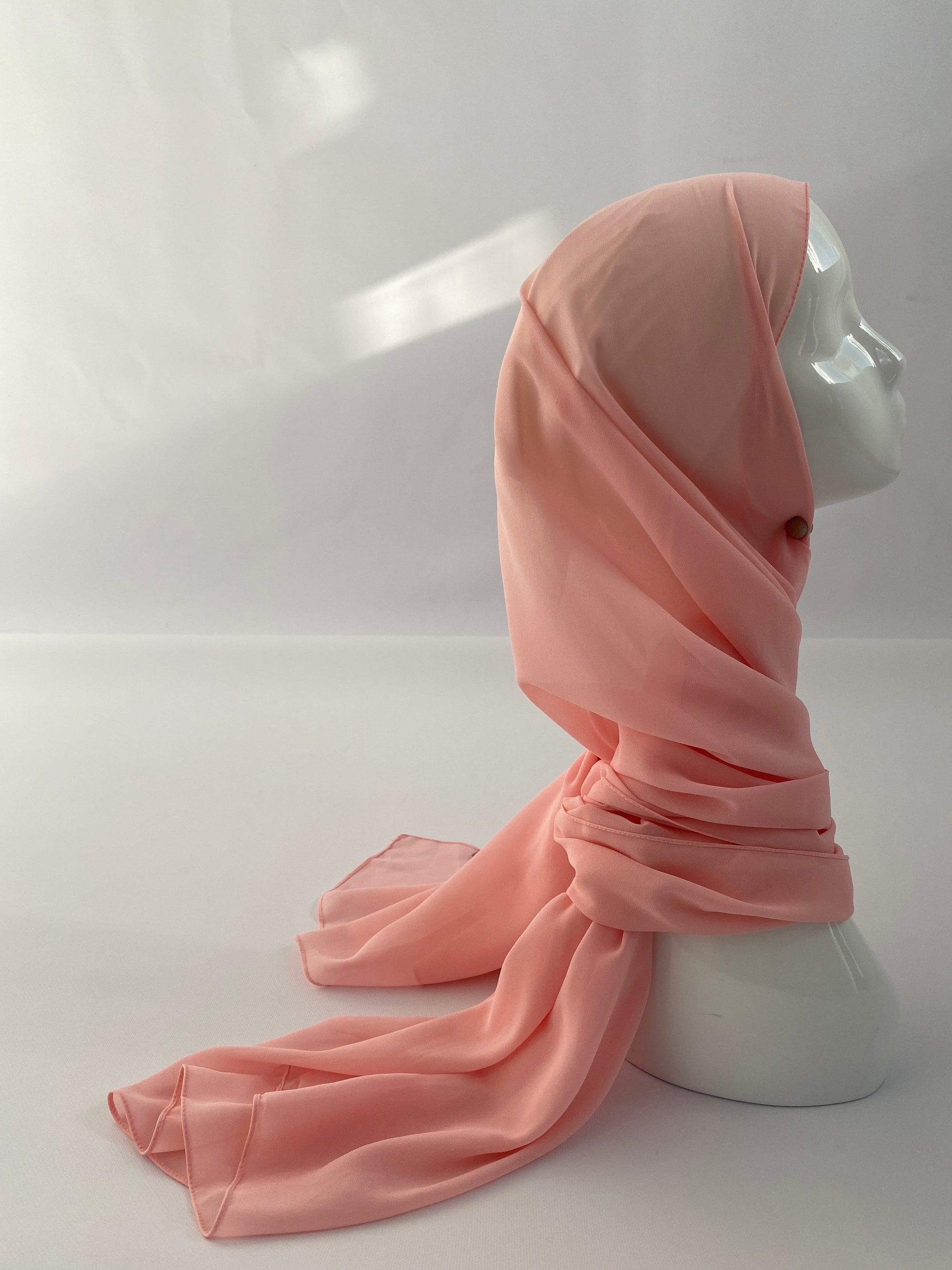 HIJAB MOUSSELINE ROSE PÊCHE