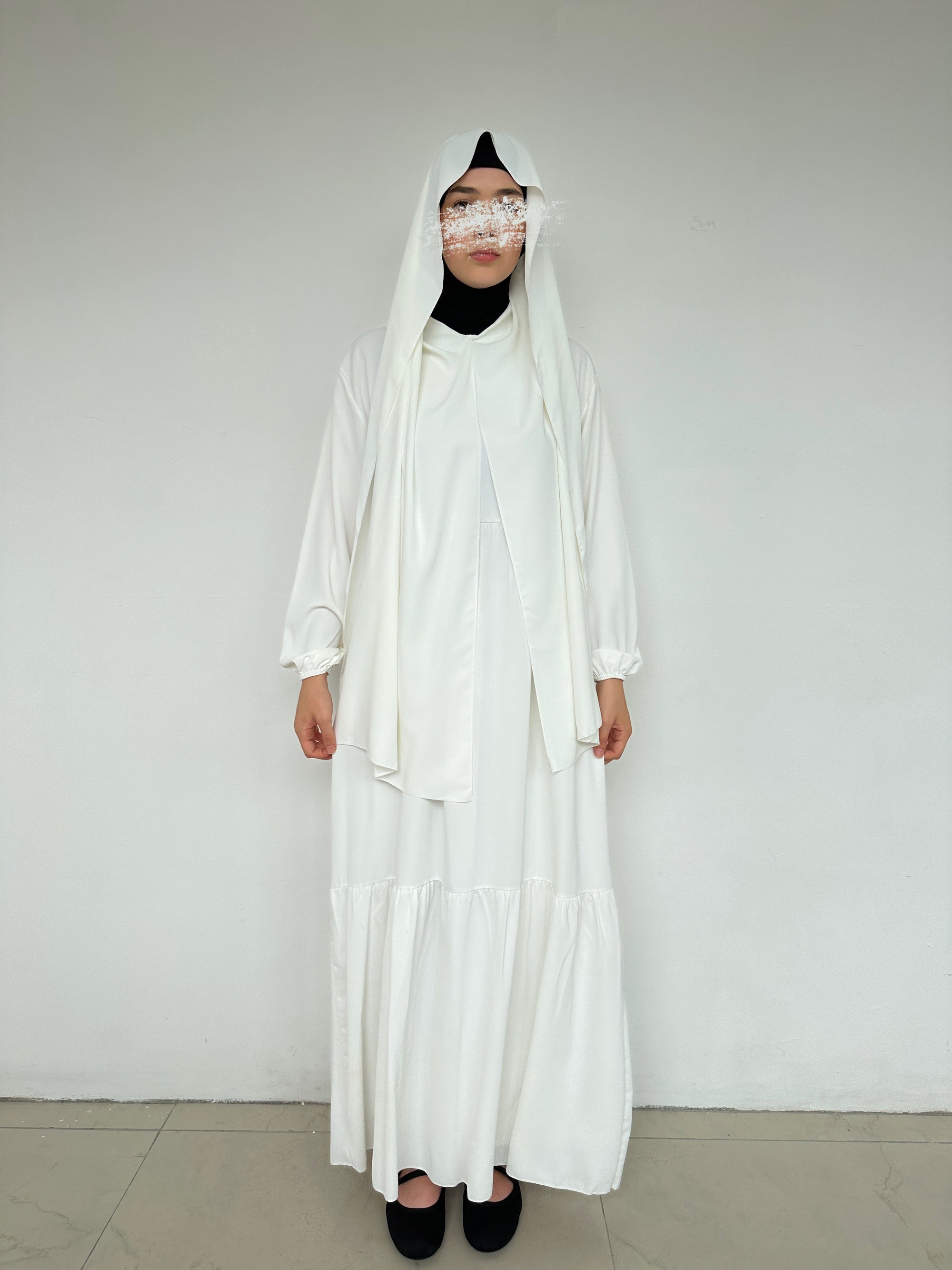 ABAYA SEMA HIJAB INTÉGRÉ CRÈME