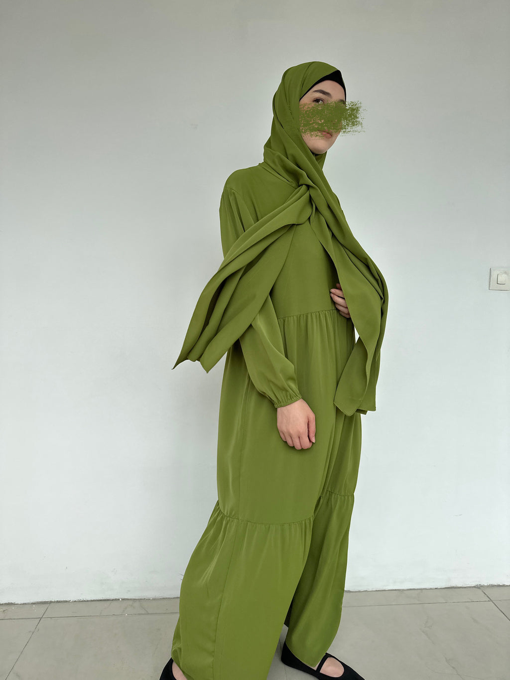ABAYA SEMA HIJAB INTÉGRÉ OLIVE