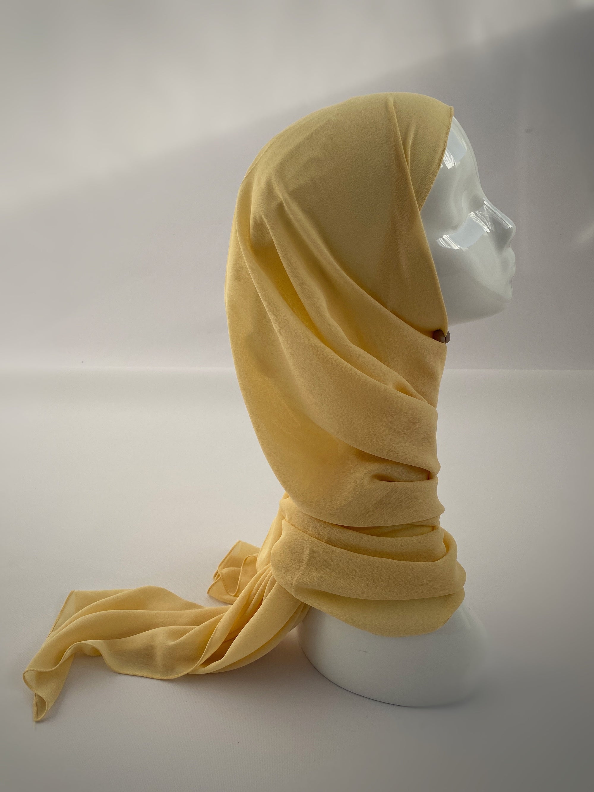 HIJAB MOUSSELINE JAUNE PASTEL