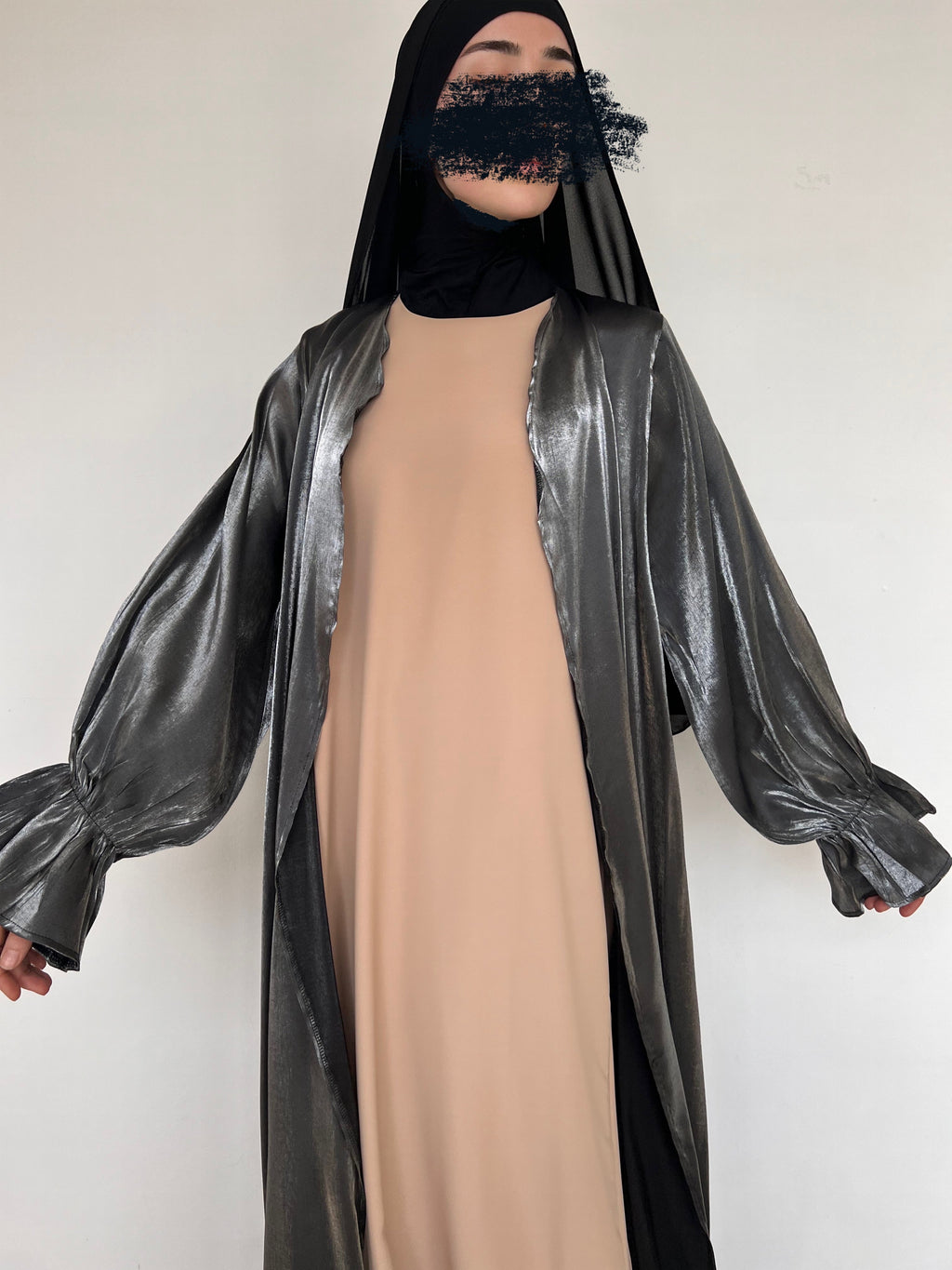 KIMONO ORGANZA GRIS FONCÉ