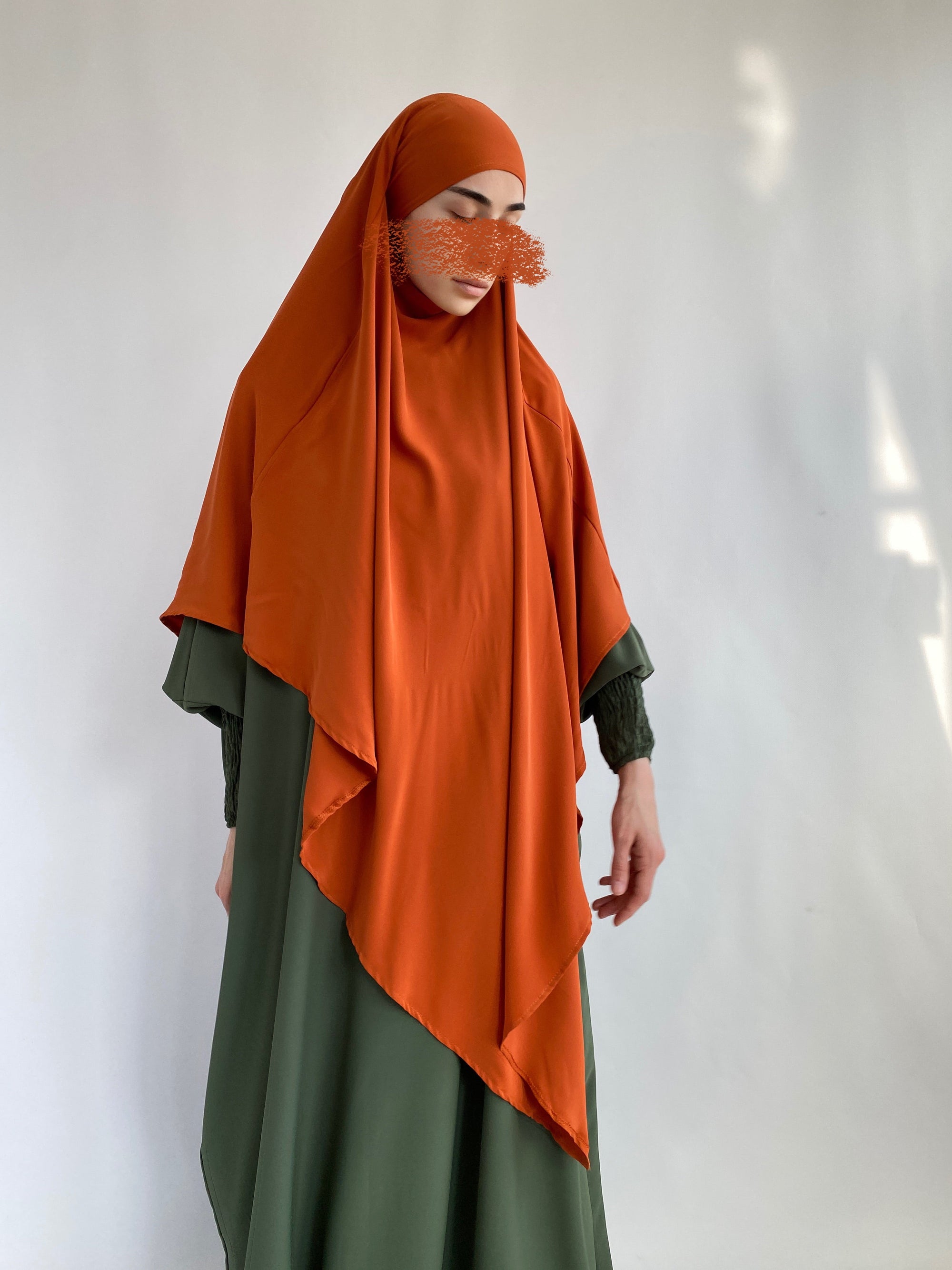 KHIMAR XL EN SOIE DE MÈDINE 
CORAIL