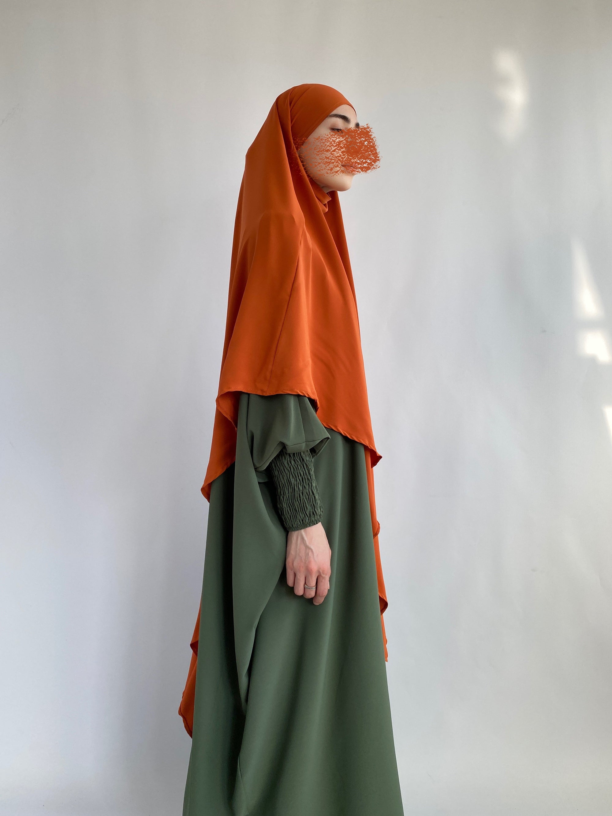 KHIMAR XL EN SOIE DE MÈDINE 
CORAIL