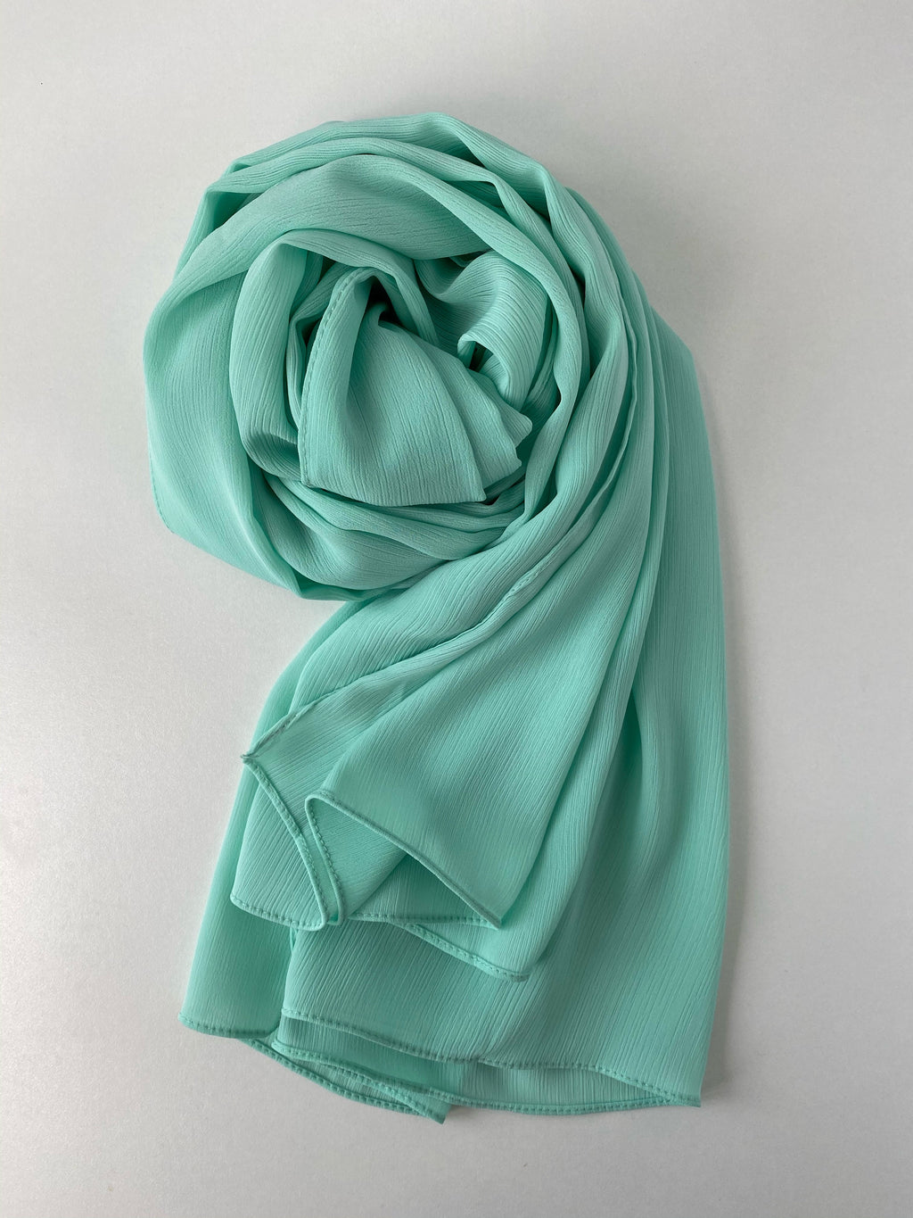 HIJAB CHÂLE SOIE À RAYEE CÉLESTE