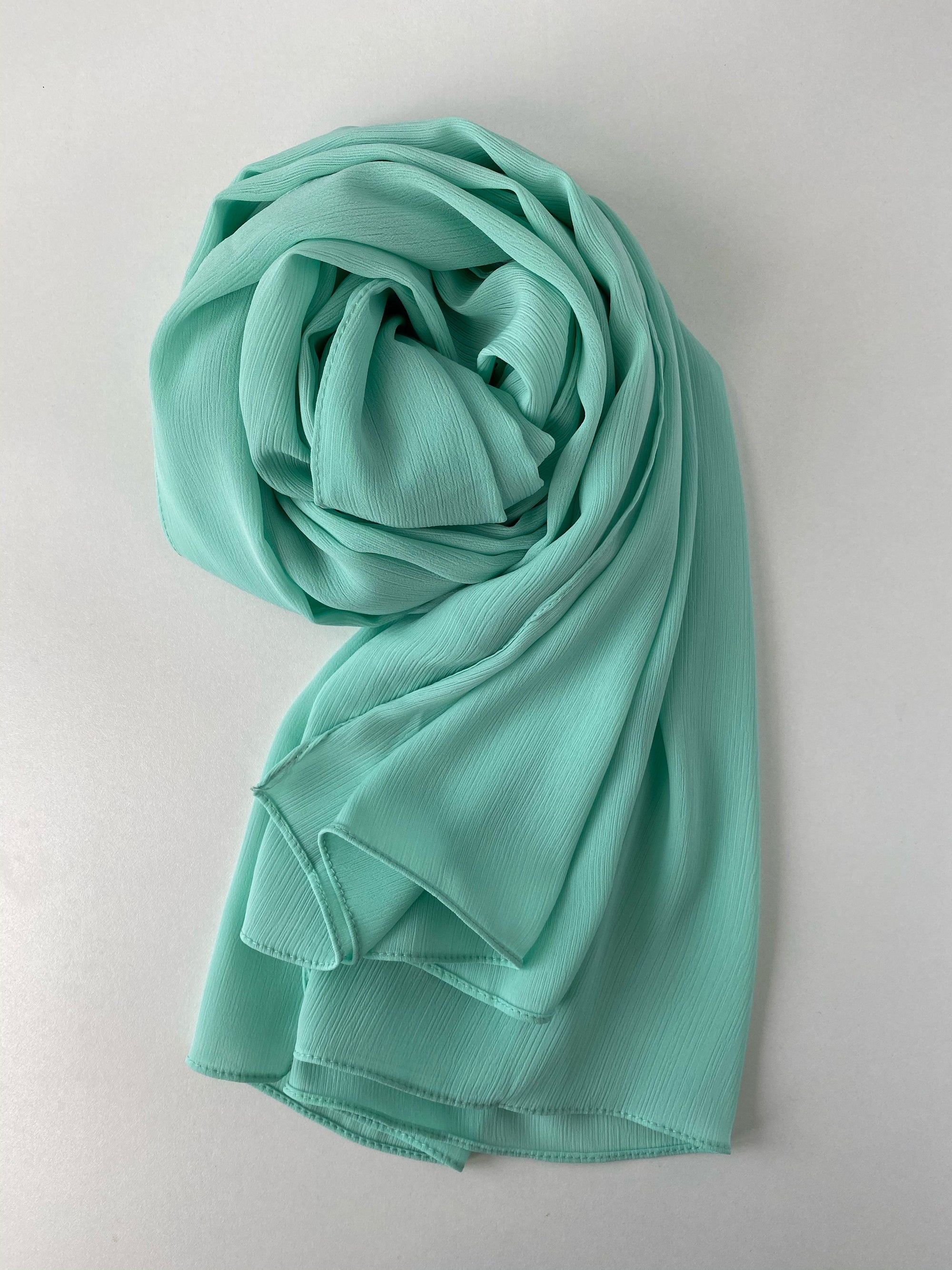 HIJAB CHÂLE SOIE À RAYEE CÉLESTE