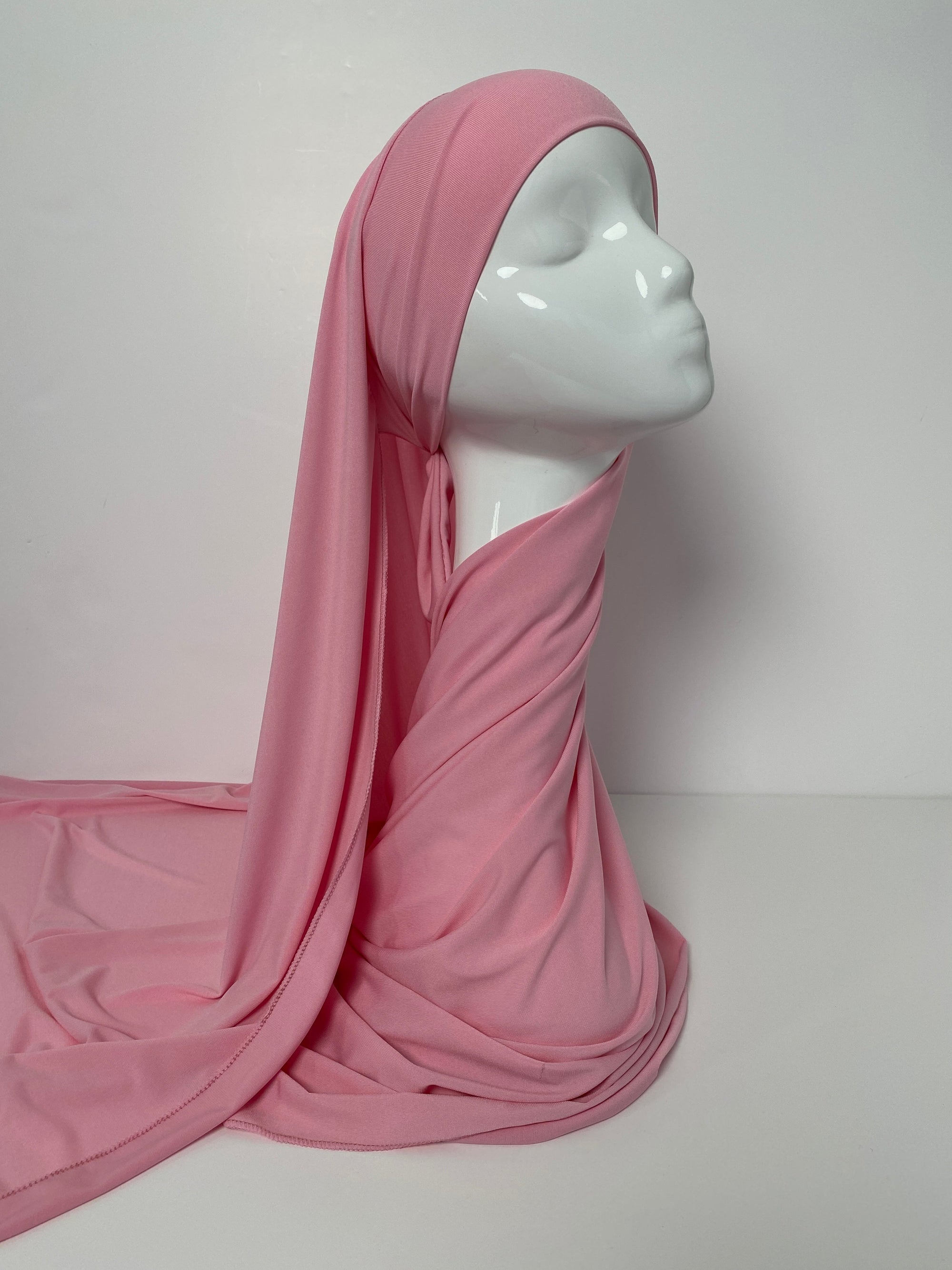 HIJAB JERSEY PREMIUM XL À NOUER ROSE