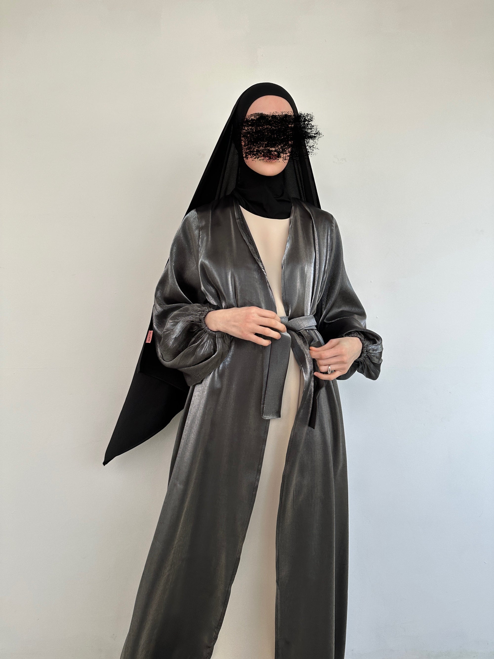 KIMONO ORGANZA GRIS FONCÉ